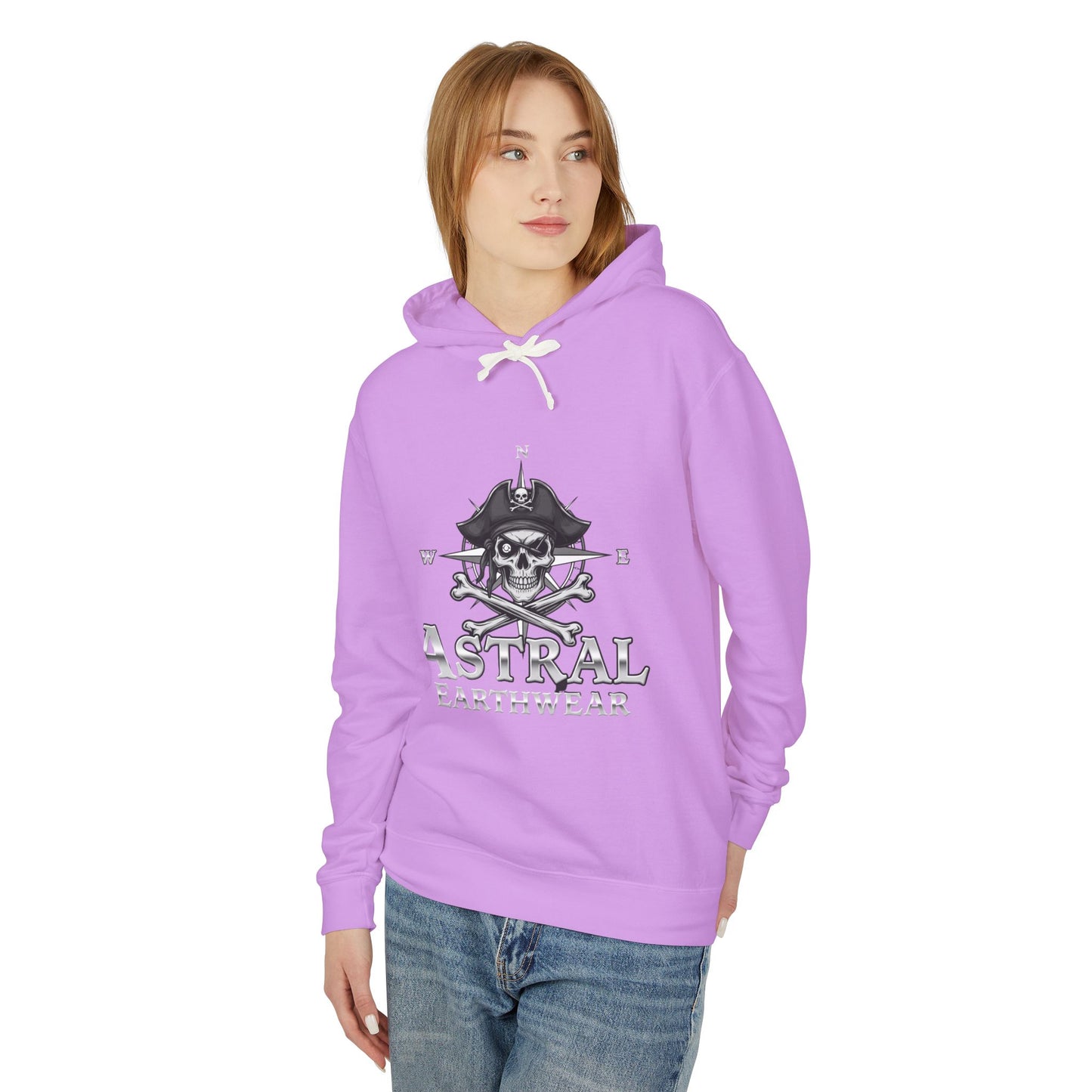 Pirate Skull Unisex Lightweight Hooded Sweatshirt, Casual Streetwear, Gift for Pirates, Summer Hoodie, Lightweight Layering