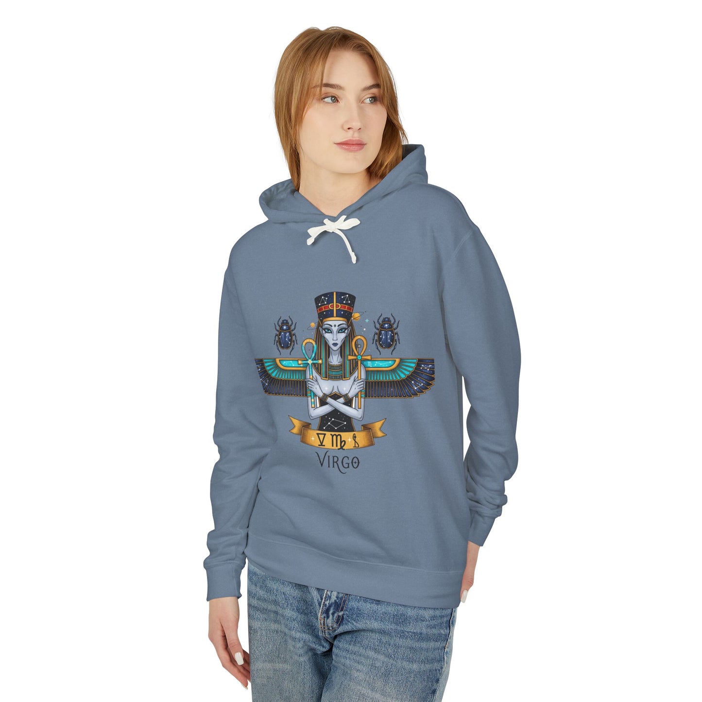 Virgo Unisex Lightweight Hooded Sweatshirt, Astrology Gift, Boho Style, Zodiac Hoodie, Halloween Apparel, Casual Wear