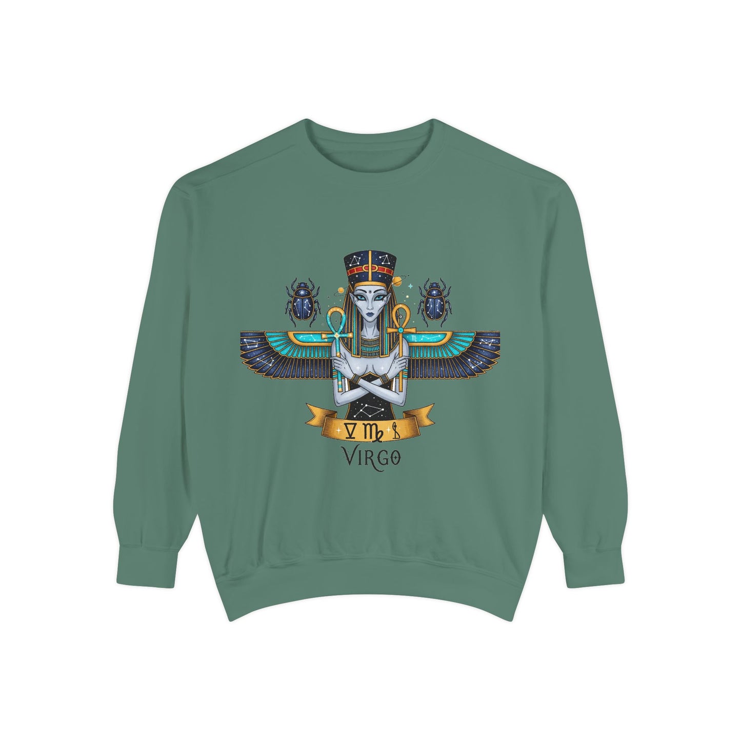 Virgo Goddess Sweatshirt | Unisex Garment-Dyed Hoodie for Astrology Lovers, Cozy Fall Wear, Birthday Gift, Spiritual Apparel