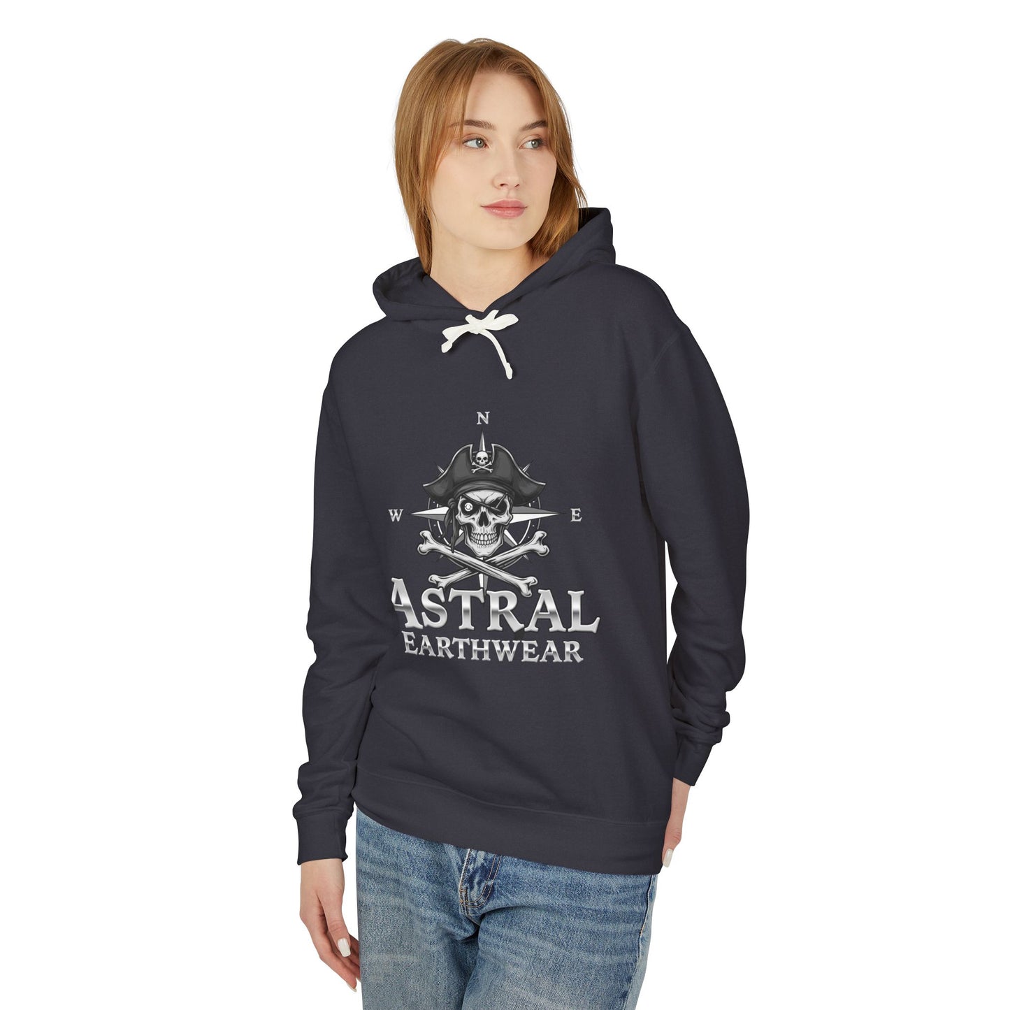 Pirate Skull Unisex Lightweight Hooded Sweatshirt, Casual Streetwear, Gift for Pirates, Summer Hoodie, Lightweight Layering