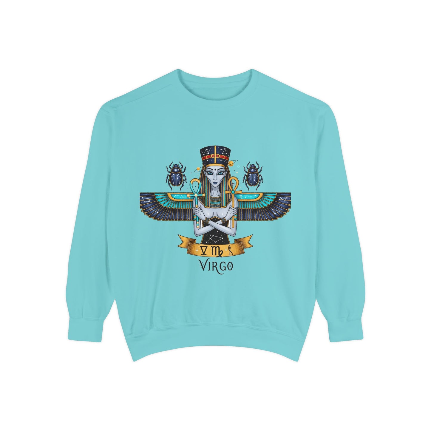 Virgo Goddess Sweatshirt | Unisex Garment-Dyed Hoodie for Astrology Lovers, Cozy Fall Wear, Birthday Gift, Spiritual Apparel