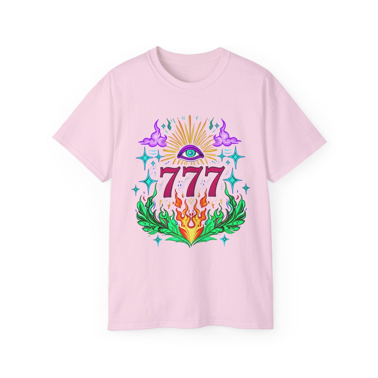 Mystical 777 Graphic Tee - Unisex Retro Spiritual Shirt, Gift for Tarot Lovers, Festival Wear, Casual Boho Top, Unique Art Tee
