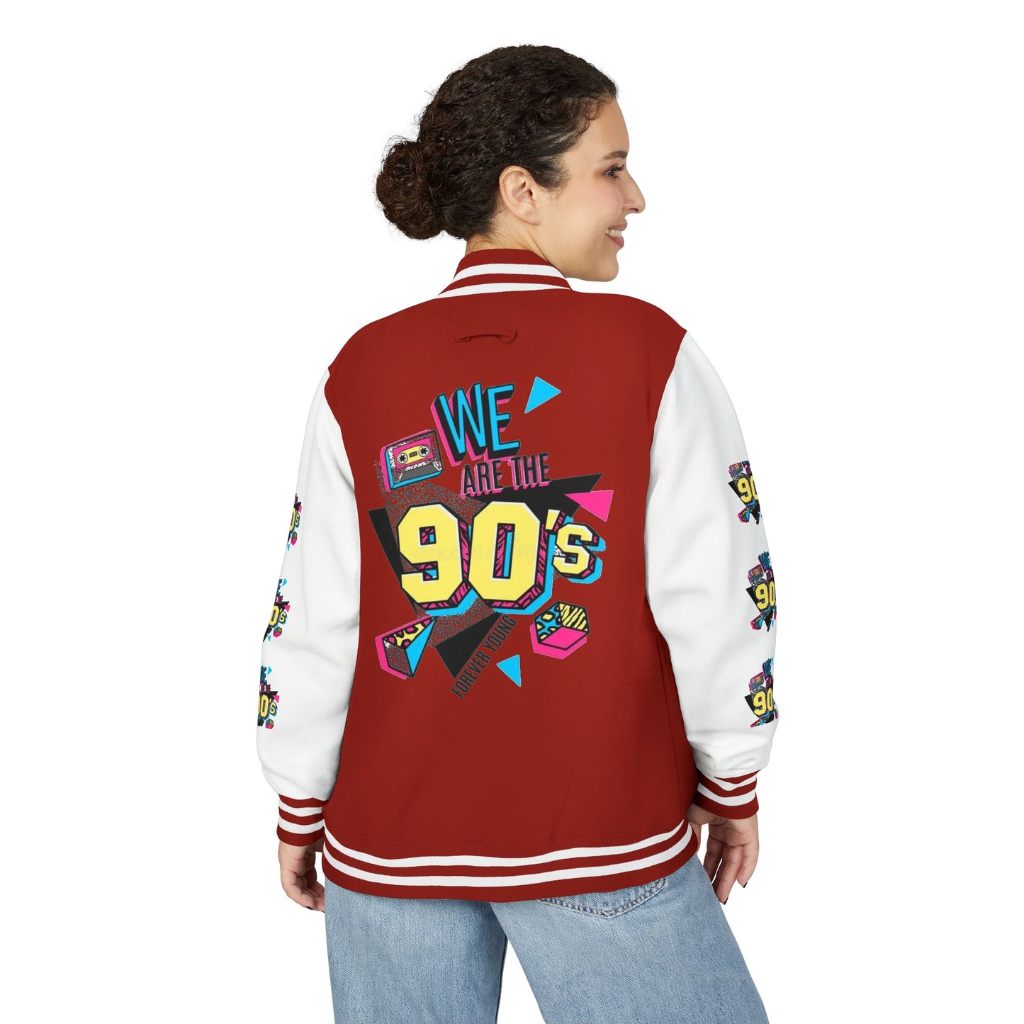 90's Nostalgia Unisex Letterman Jacket - Vintage Style, Retro Apparel, Gift for Him/Her, 90's Themed Party, Unisex Fashion