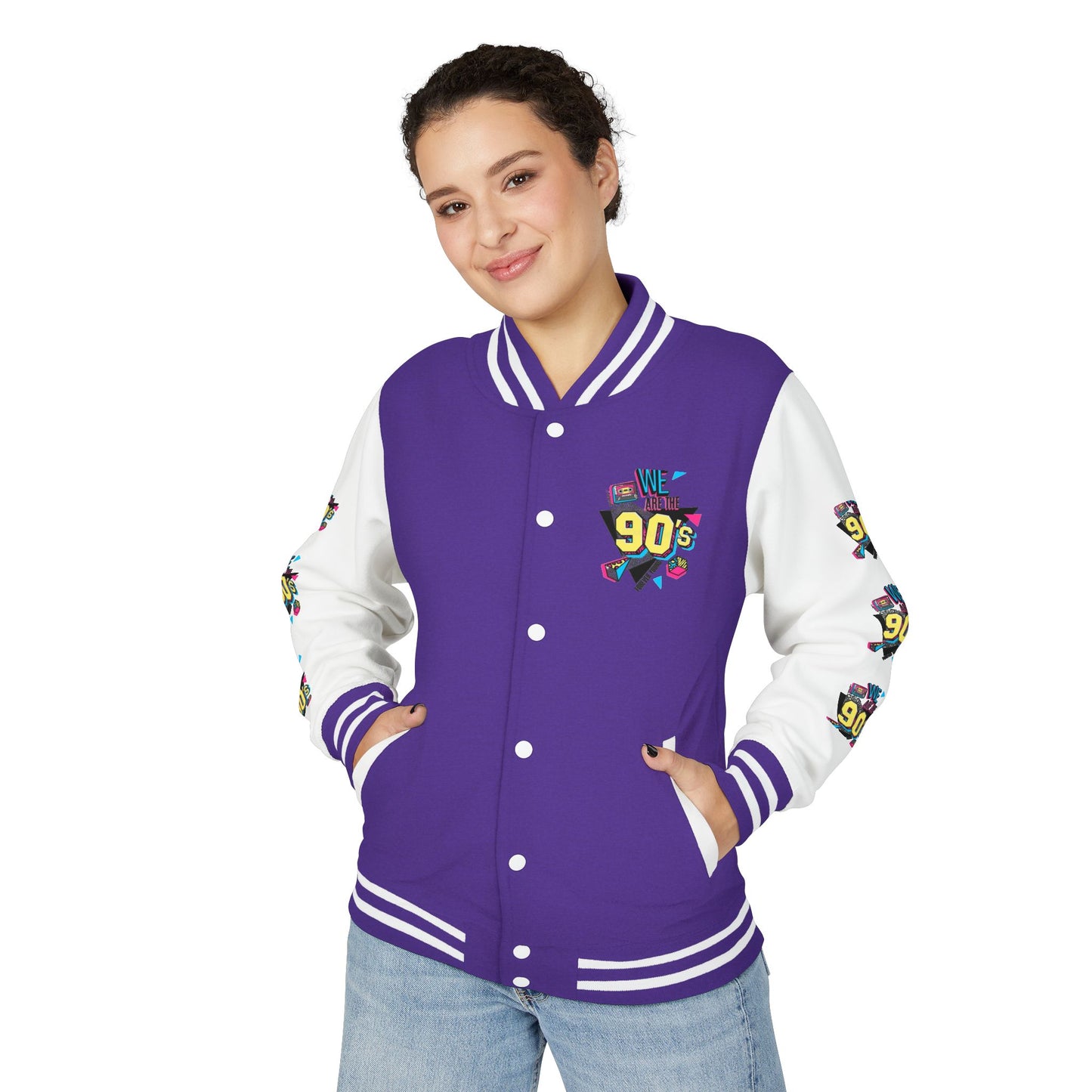 90's Nostalgia Unisex Letterman Jacket - Vintage Style, Retro Apparel, Gift for Him/Her, 90's Themed Party, Unisex Fashion