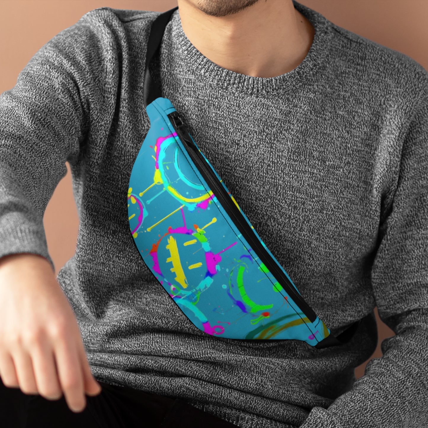 Colorful Fanny Pack with Funky Design - Festival Essentials, Travel Accessory, Outdoor Bag, Hip Bag, Trendy Waist Pack