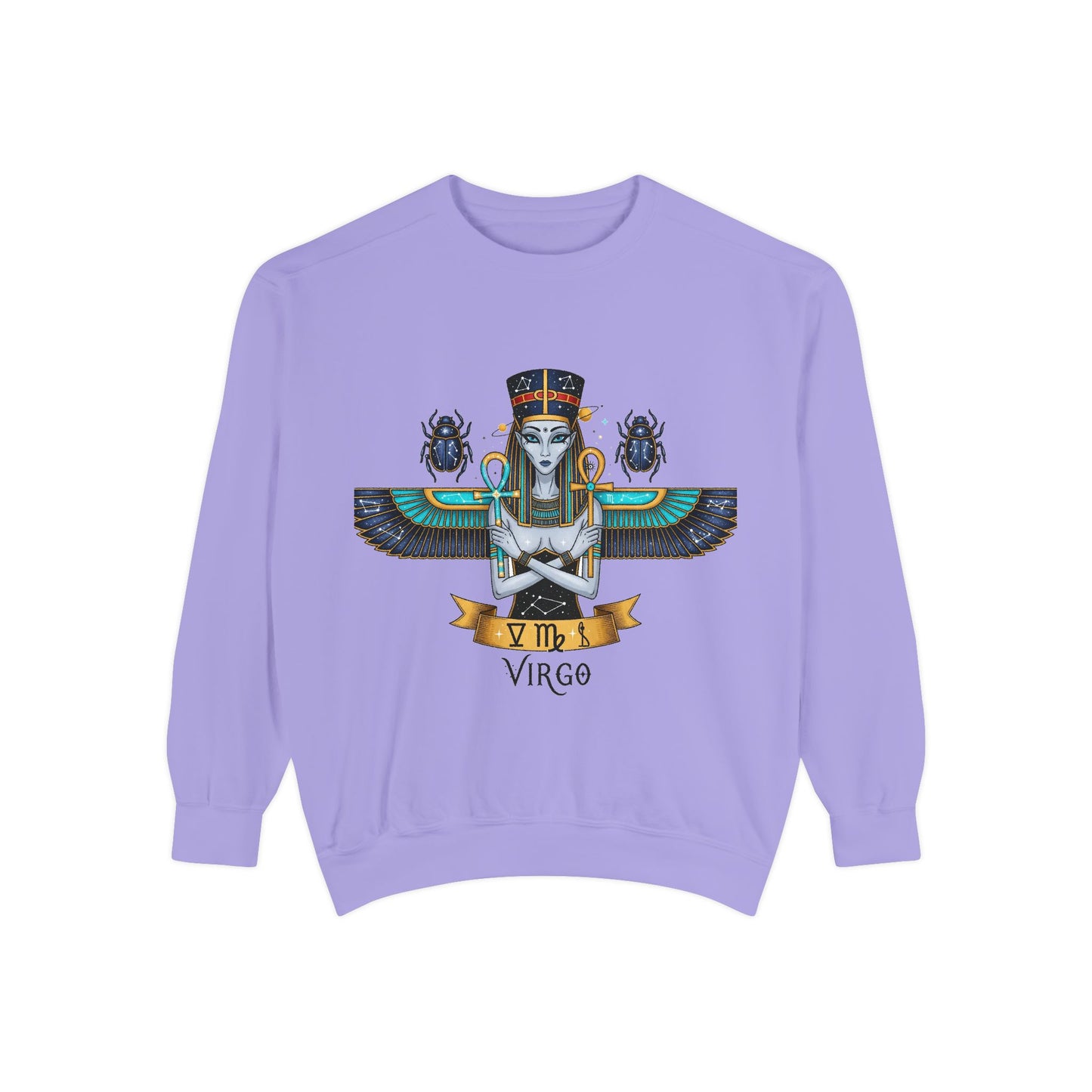 Virgo Goddess Sweatshirt | Unisex Garment-Dyed Hoodie for Astrology Lovers, Cozy Fall Wear, Birthday Gift, Spiritual Apparel