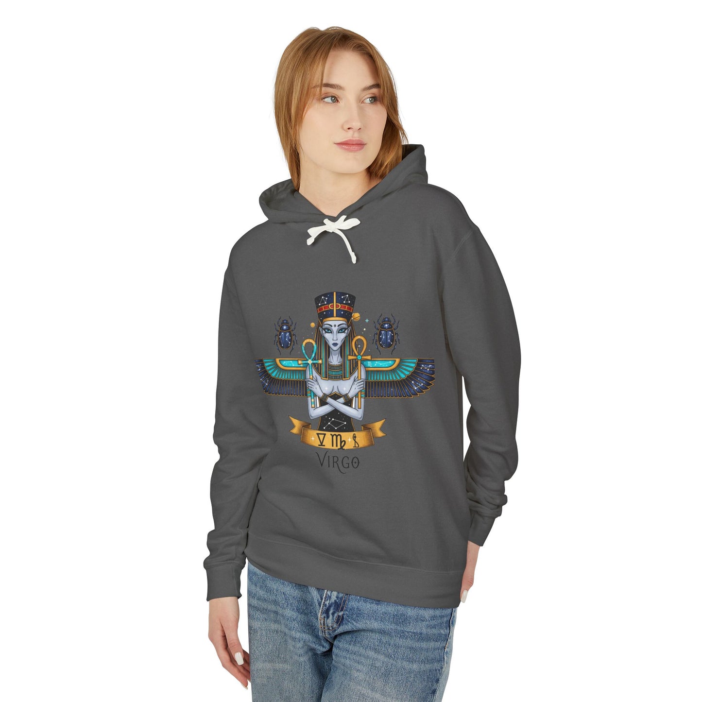 Virgo Unisex Lightweight Hooded Sweatshirt, Astrology Gift, Boho Style, Zodiac Hoodie, Halloween Apparel, Casual Wear