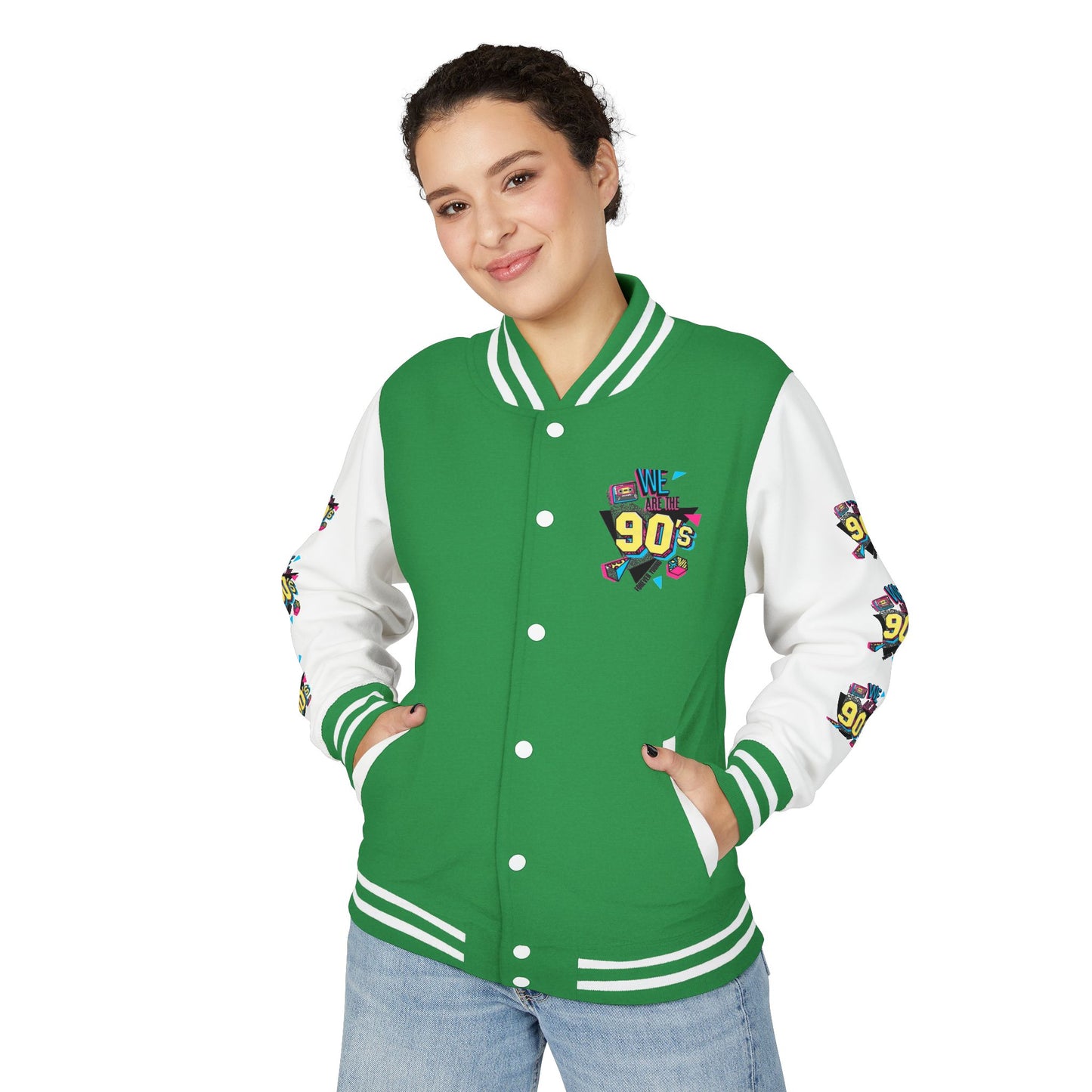 90's Nostalgia Unisex Letterman Jacket - Vintage Style, Retro Apparel, Gift for Him/Her, 90's Themed Party, Unisex Fashion