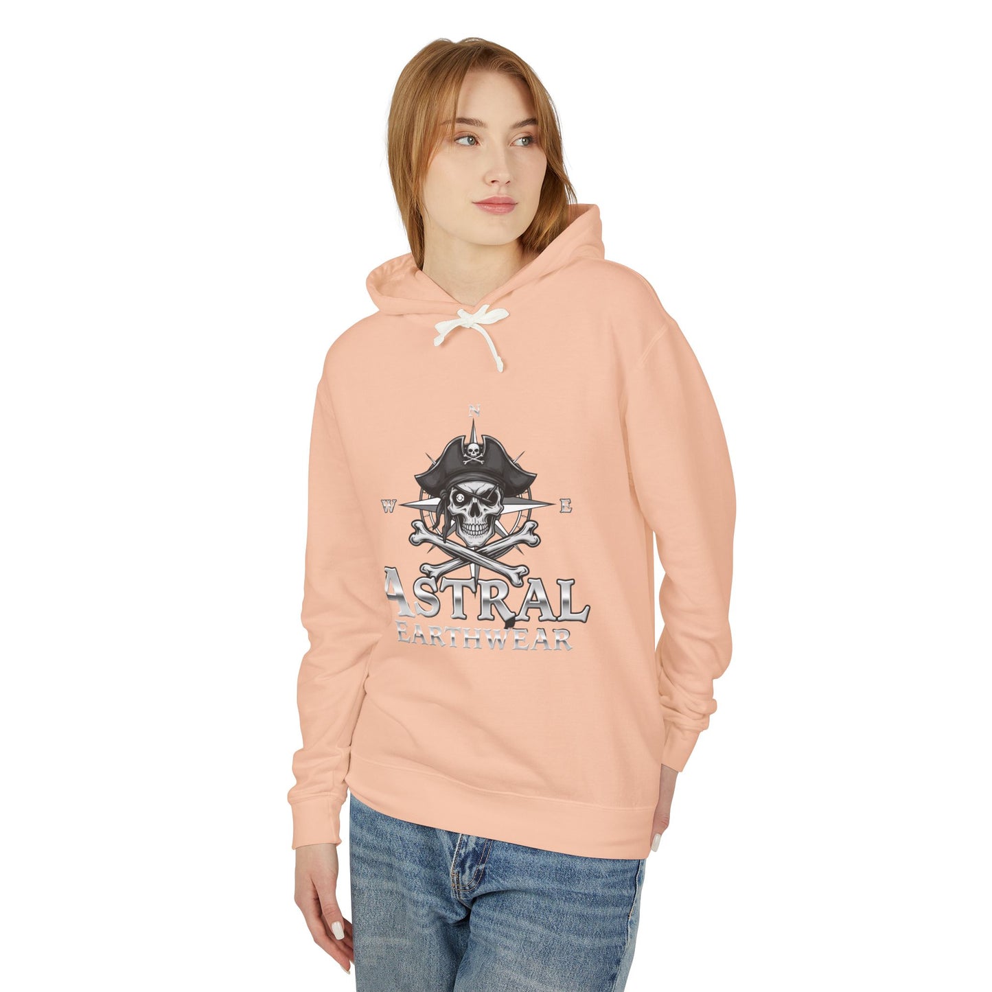 Pirate Skull Unisex Lightweight Hooded Sweatshirt, Casual Streetwear, Gift for Pirates, Summer Hoodie, Lightweight Layering