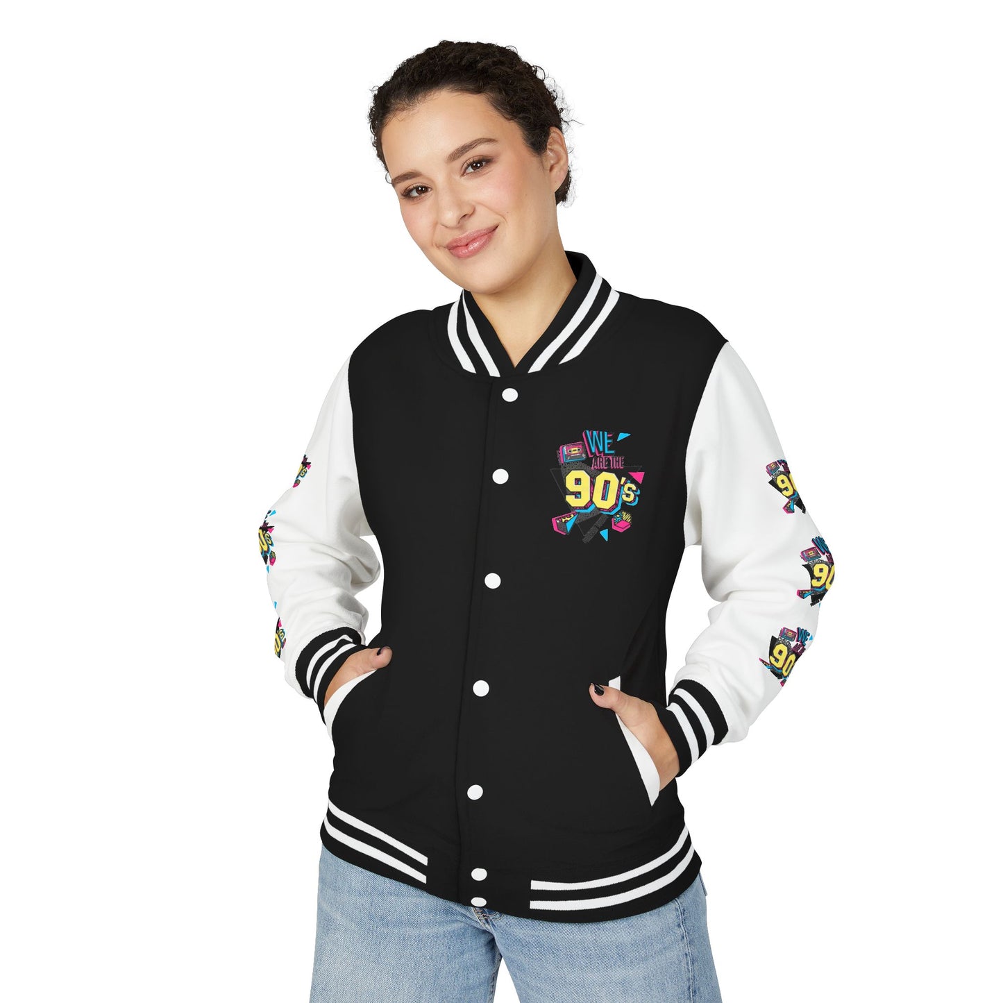 90's Nostalgia Unisex Letterman Jacket - Vintage Style, Retro Apparel, Gift for Him/Her, 90's Themed Party, Unisex Fashion