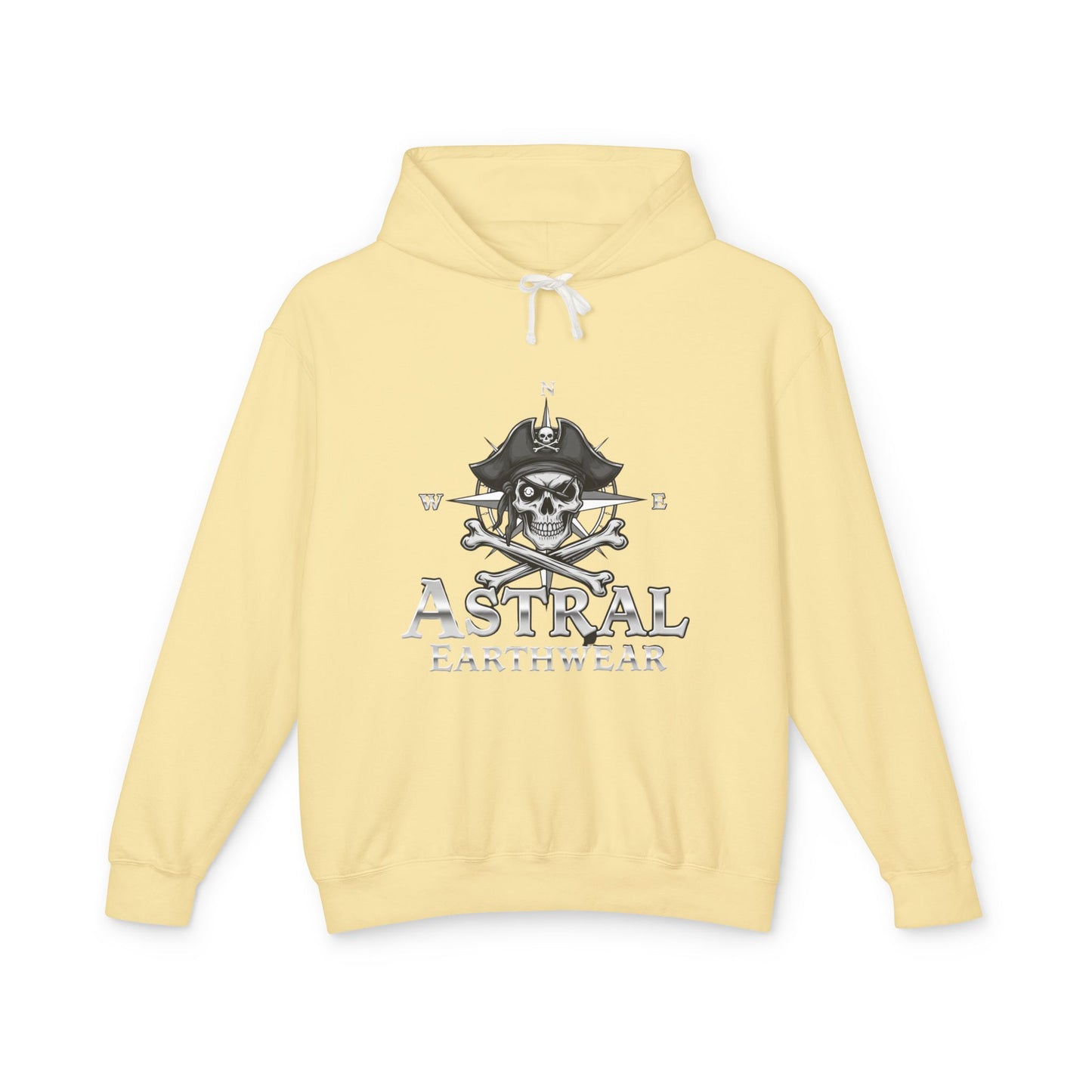 Pirate Skull Unisex Lightweight Hooded Sweatshirt, Casual Streetwear, Gift for Pirates, Summer Hoodie, Lightweight Layering