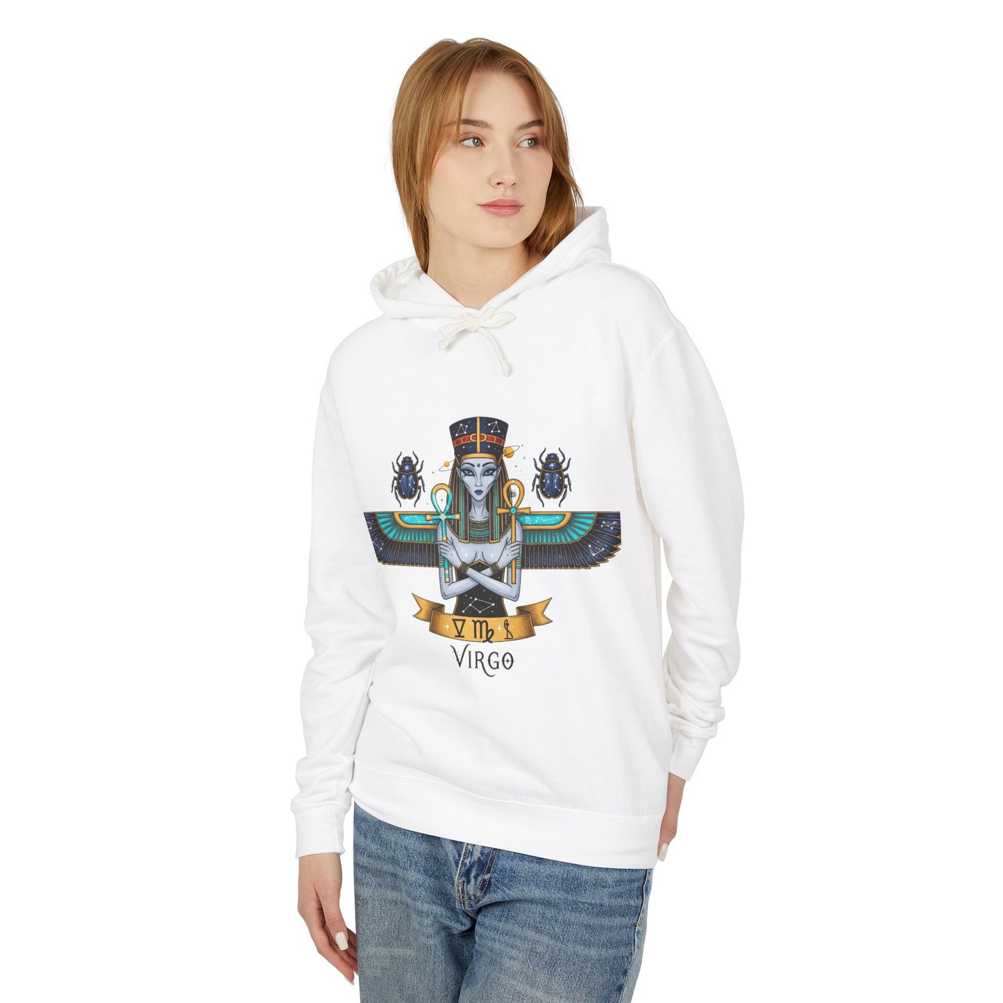 Virgo Unisex Lightweight Hooded Sweatshirt, Astrology Gift, Boho Style, Zodiac Hoodie, Halloween Apparel, Casual Wear