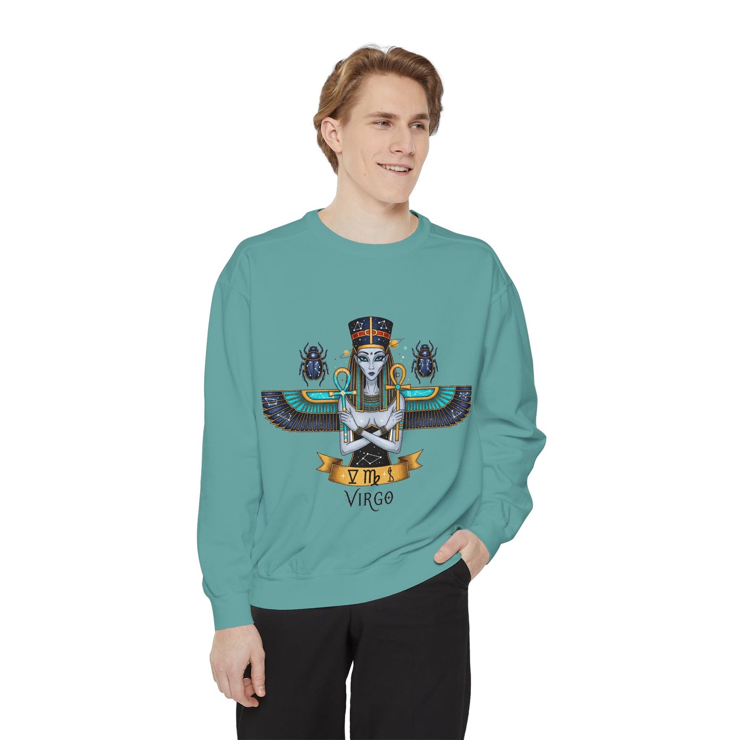 Virgo Goddess Sweatshirt | Unisex Garment-Dyed Hoodie for Astrology Lovers, Cozy Fall Wear, Birthday Gift, Spiritual Apparel