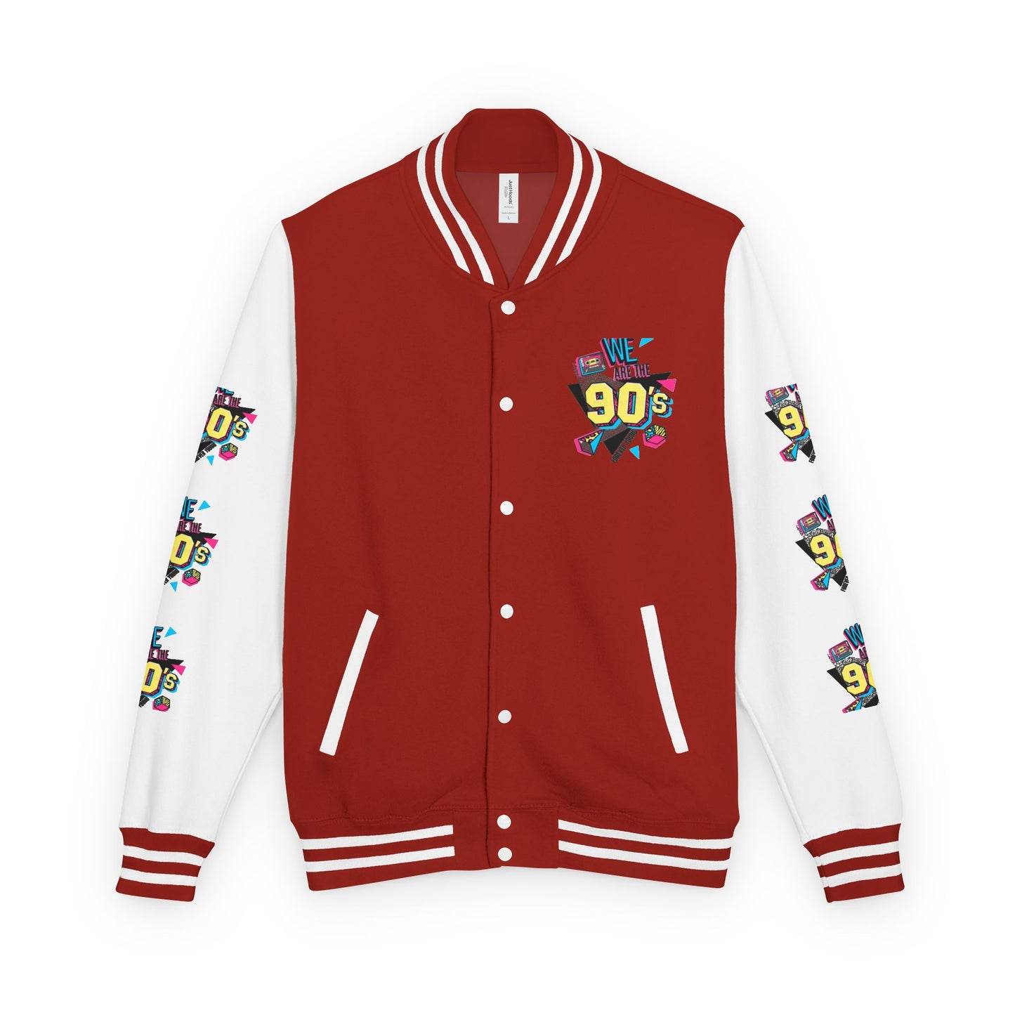 90's Nostalgia Unisex Letterman Jacket - Vintage Style, Retro Apparel, Gift for Him/Her, 90's Themed Party, Unisex Fashion