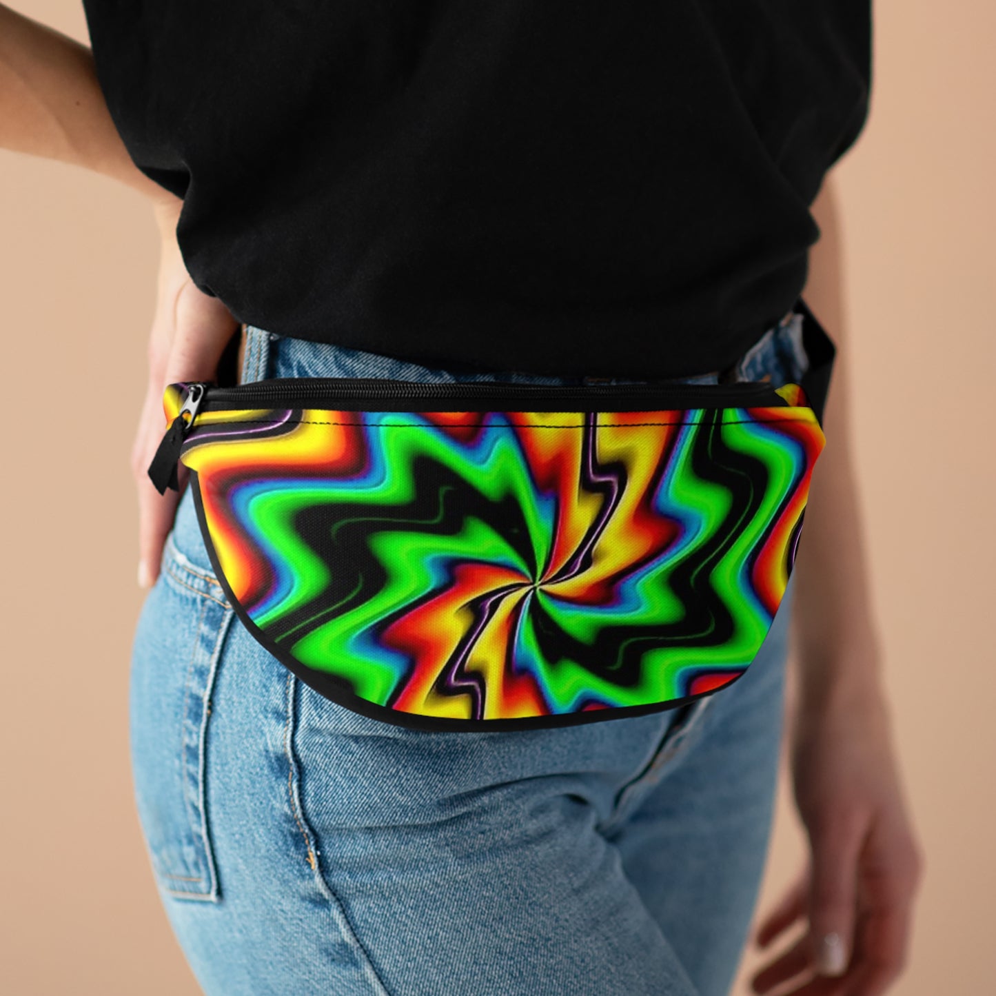 Vibrant Psychedelic Fanny Pack - Festival Essential, Colorful Waist Bag, Trendy Accessory for Travel, Outdoor, Concerts, Unique Gift