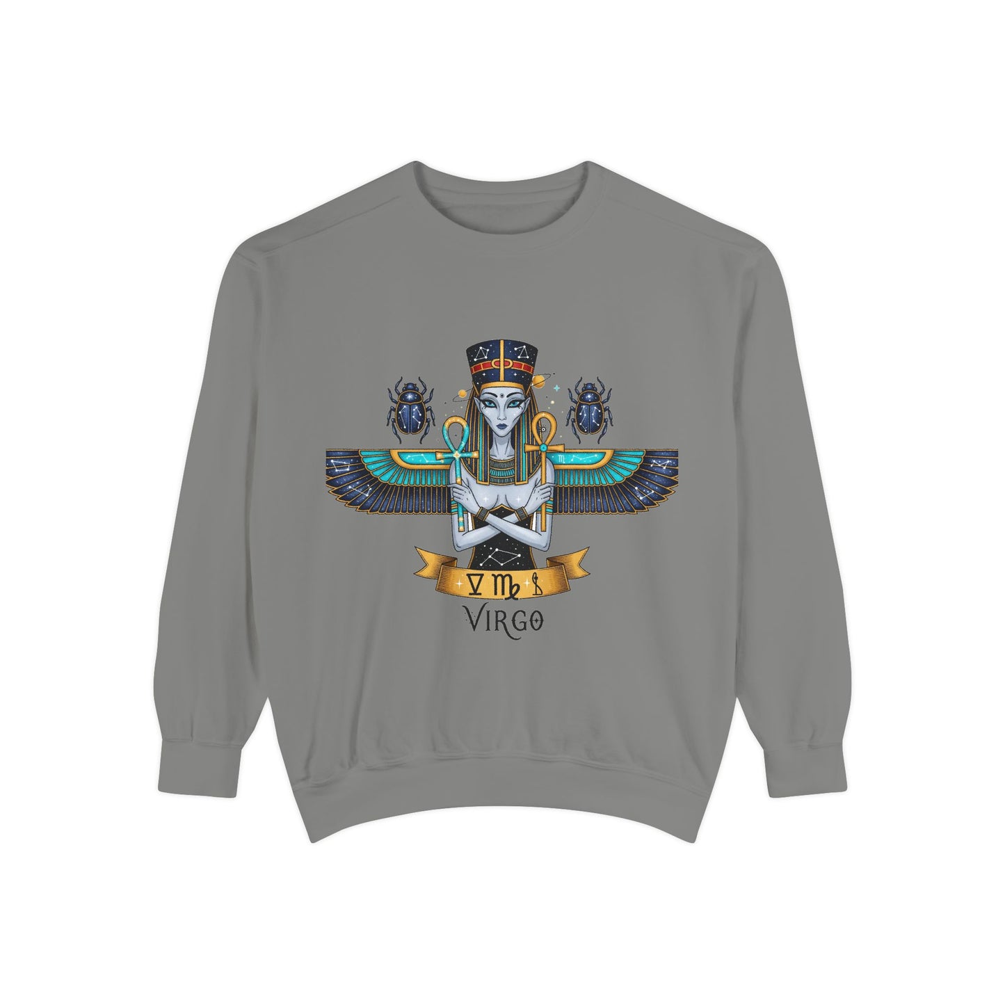 Virgo Goddess Sweatshirt | Unisex Garment-Dyed Hoodie for Astrology Lovers, Cozy Fall Wear, Birthday Gift, Spiritual Apparel