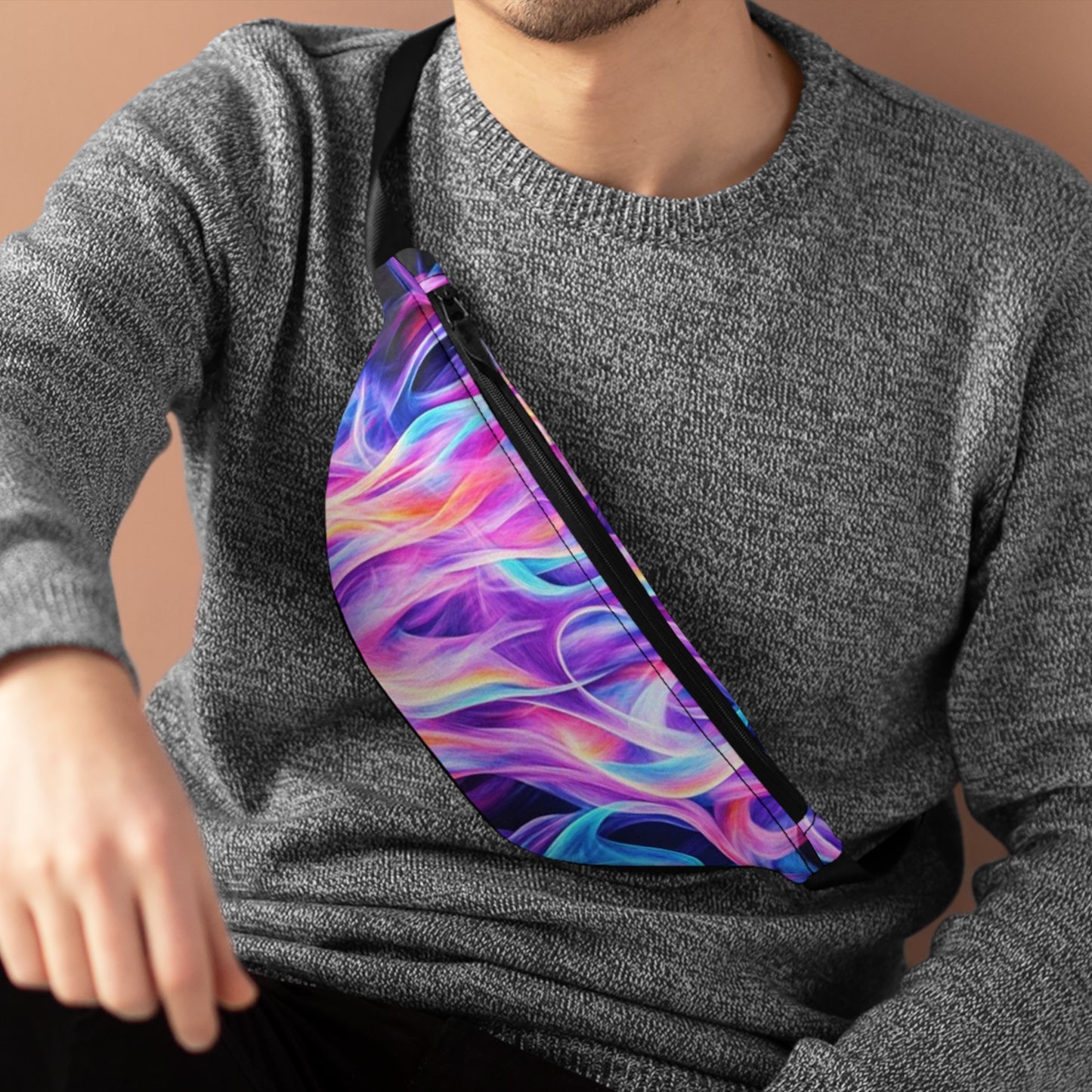 Vibrant Flame Fanny Pack | Festival Bag, Hip Pack, Travel Accessory, Colorful Waist Bag, Retro Streetwear