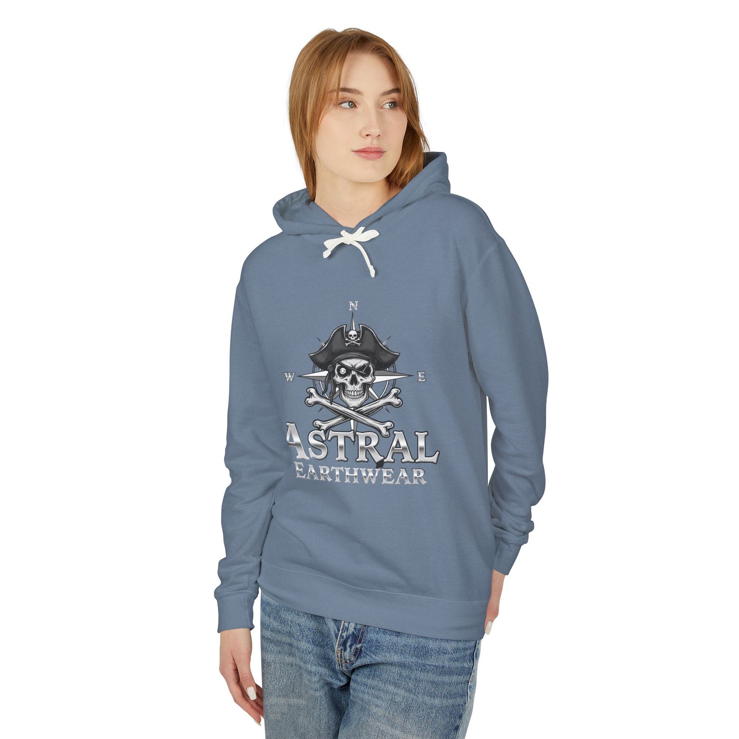 Pirate Skull Unisex Lightweight Hooded Sweatshirt, Casual Streetwear, Gift for Pirates, Summer Hoodie, Lightweight Layering