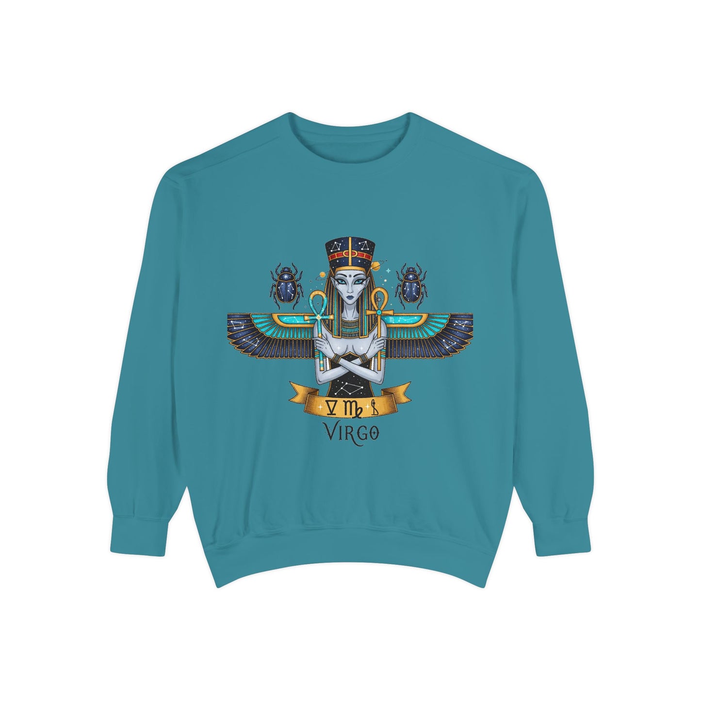 Virgo Goddess Sweatshirt | Unisex Garment-Dyed Hoodie for Astrology Lovers, Cozy Fall Wear, Birthday Gift, Spiritual Apparel