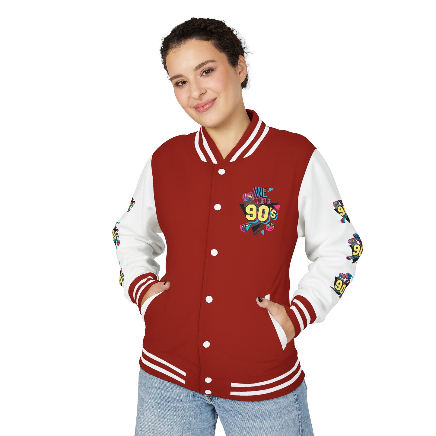 90's Nostalgia Unisex Letterman Jacket - Vintage Style, Retro Apparel, Gift for Him/Her, 90's Themed Party, Unisex Fashion