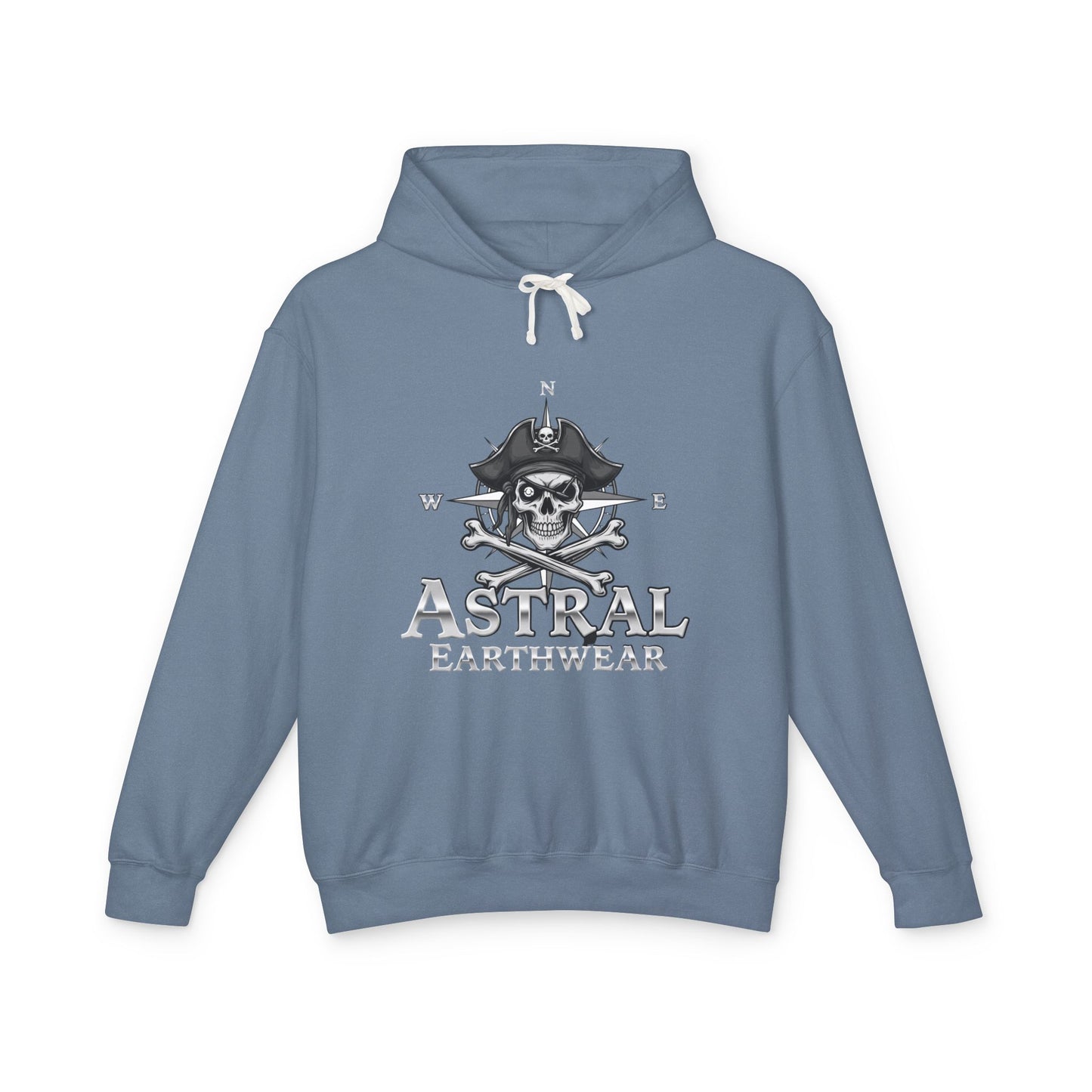 Pirate Skull Unisex Lightweight Hooded Sweatshirt, Casual Streetwear, Gift for Pirates, Summer Hoodie, Lightweight Layering