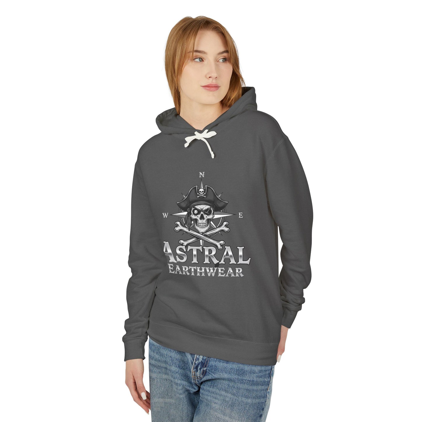 Pirate Skull Unisex Lightweight Hooded Sweatshirt, Casual Streetwear, Gift for Pirates, Summer Hoodie, Lightweight Layering