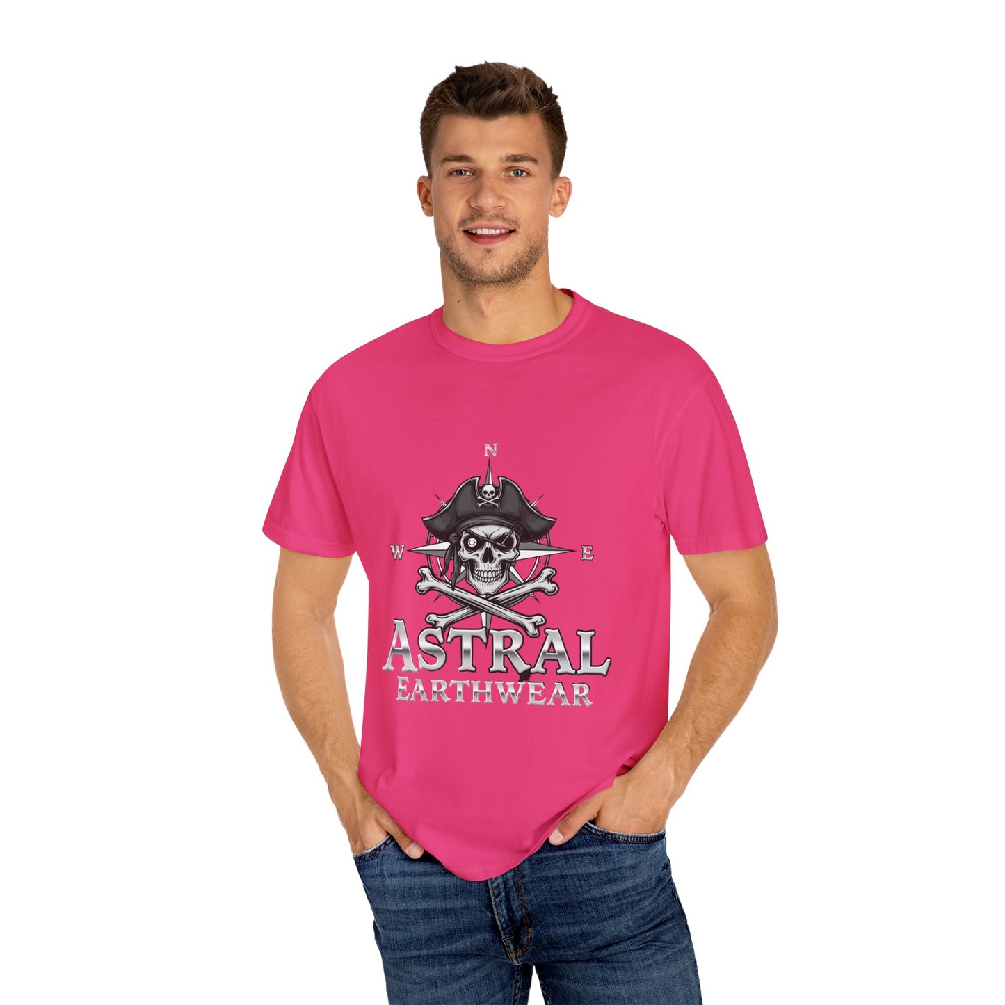 Astral Pirate Garment-Dyed T-shirt | Casual Crew Neck Tee, Pirate Apparel, Graphic Tee, Unisex T-shirt, Gift for Adventurers