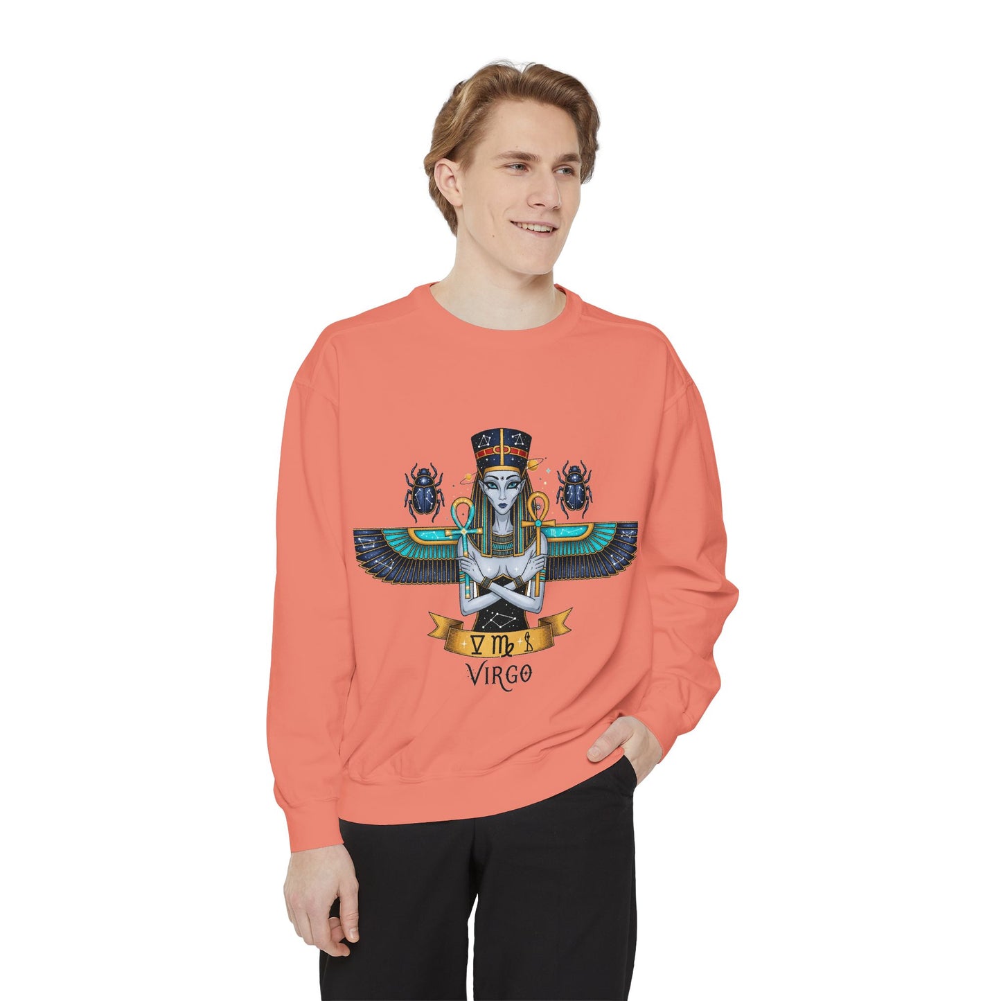 Virgo Goddess Sweatshirt | Unisex Garment-Dyed Hoodie for Astrology Lovers, Cozy Fall Wear, Birthday Gift, Spiritual Apparel