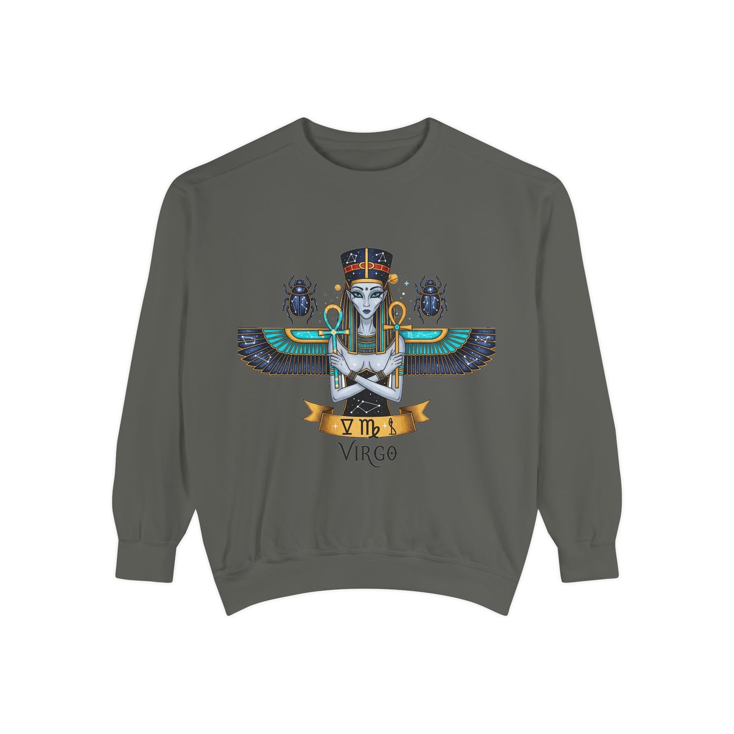Virgo Goddess Sweatshirt | Unisex Garment-Dyed Hoodie for Astrology Lovers, Cozy Fall Wear, Birthday Gift, Spiritual Apparel