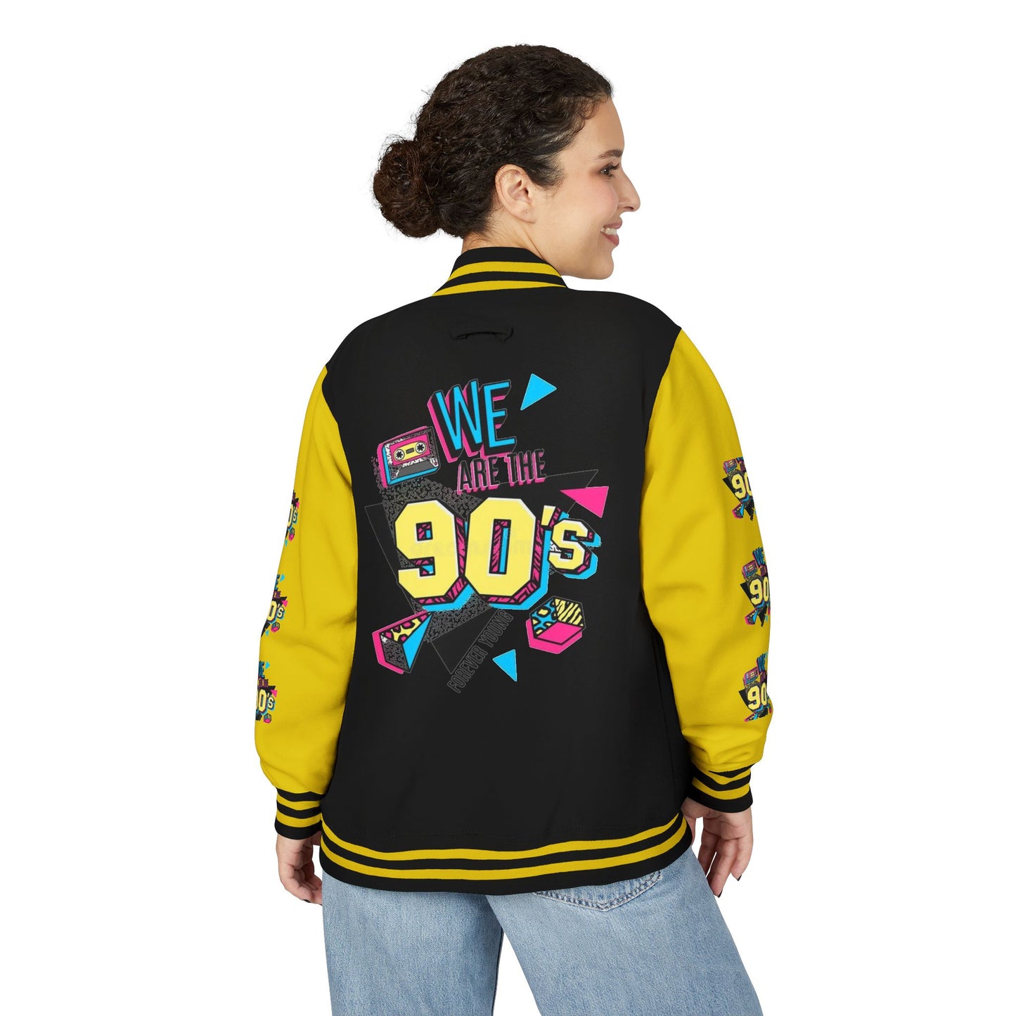 90's Nostalgia Unisex Letterman Jacket - Vintage Style, Retro Apparel, Gift for Him/Her, 90's Themed Party, Unisex Fashion