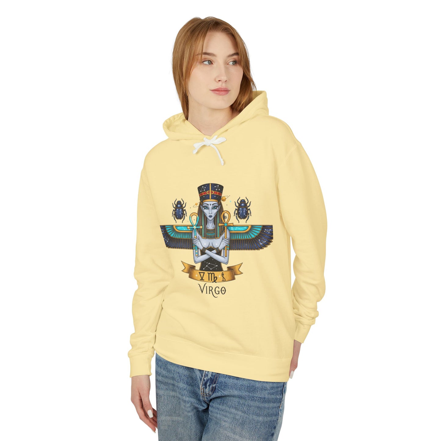 Virgo Unisex Lightweight Hooded Sweatshirt, Astrology Gift, Boho Style, Zodiac Hoodie, Halloween Apparel, Casual Wear