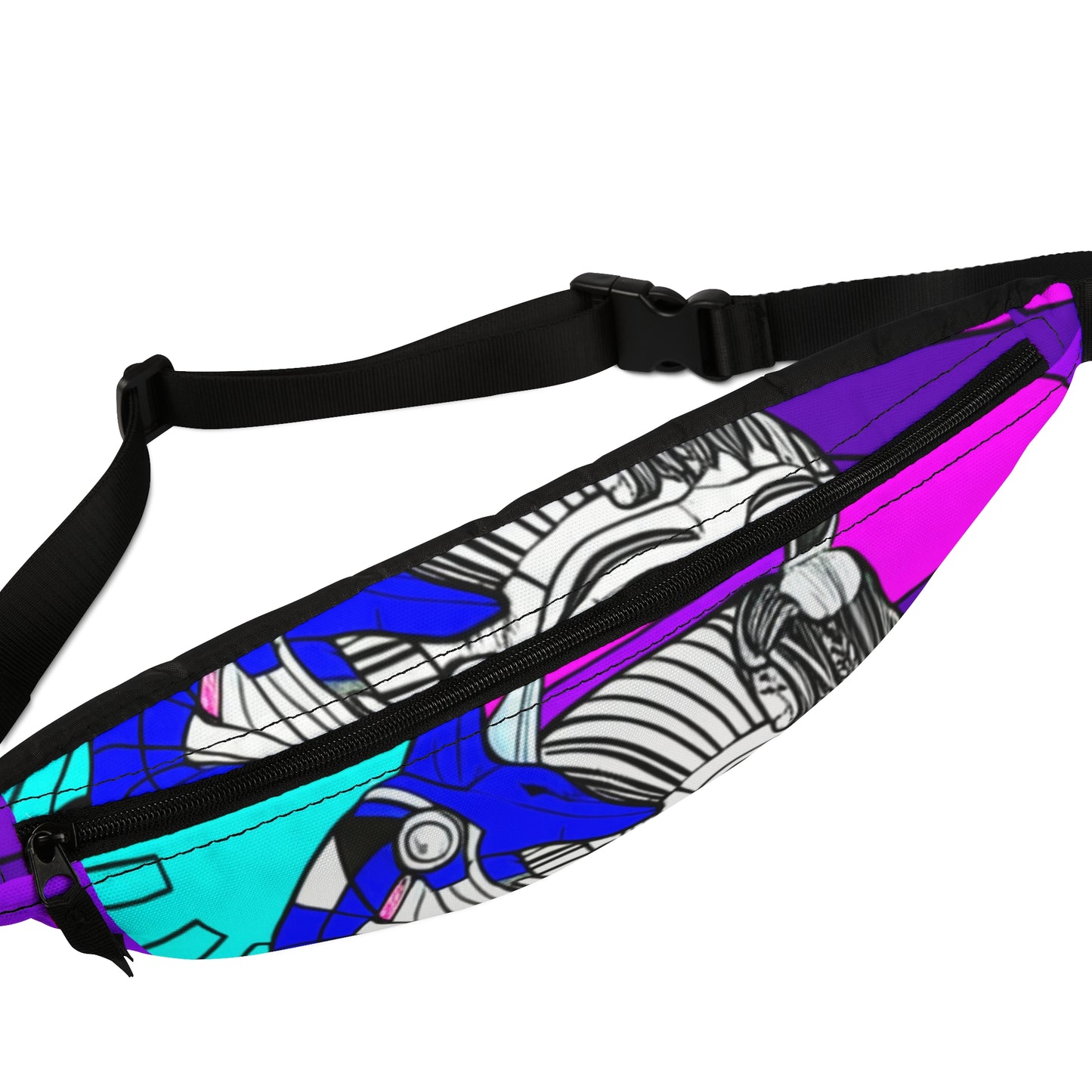 Colorful Graphic Fanny Pack, Trendy Belt Bag for Festivals, Travel, and Everyday Use, Unique Artwork Accessory