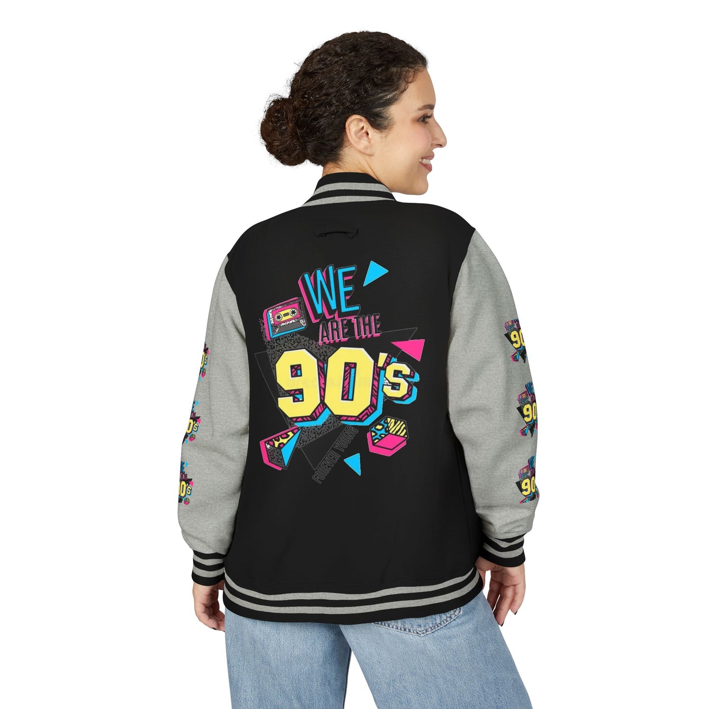 90's Nostalgia Unisex Letterman Jacket - Vintage Style, Retro Apparel, Gift for Him/Her, 90's Themed Party, Unisex Fashion