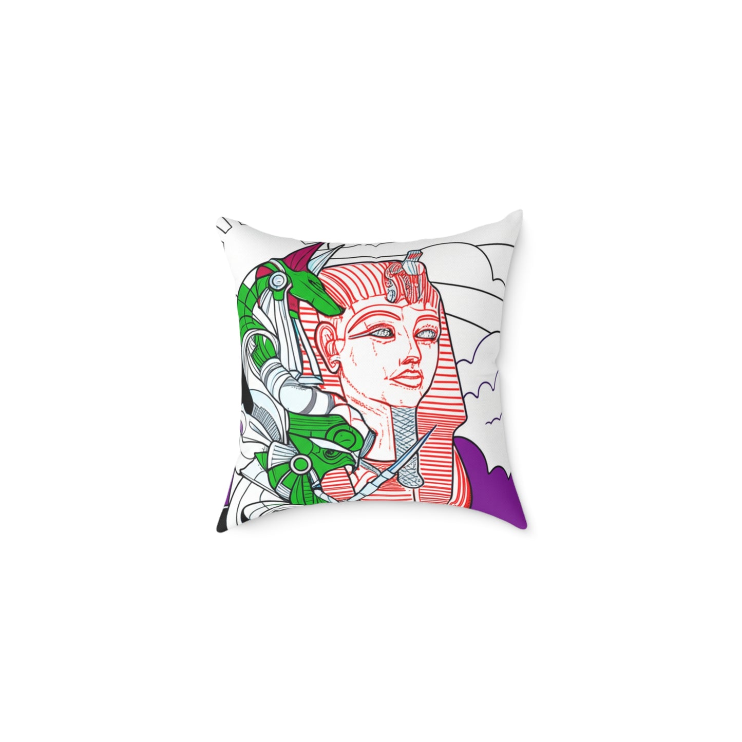 Artistic Square Poly Canvas Pillow | Unique Home Decor, Throw Pillow, Cushion, Gift for Art Lovers, Stylish Accent Pillow, Modern Art