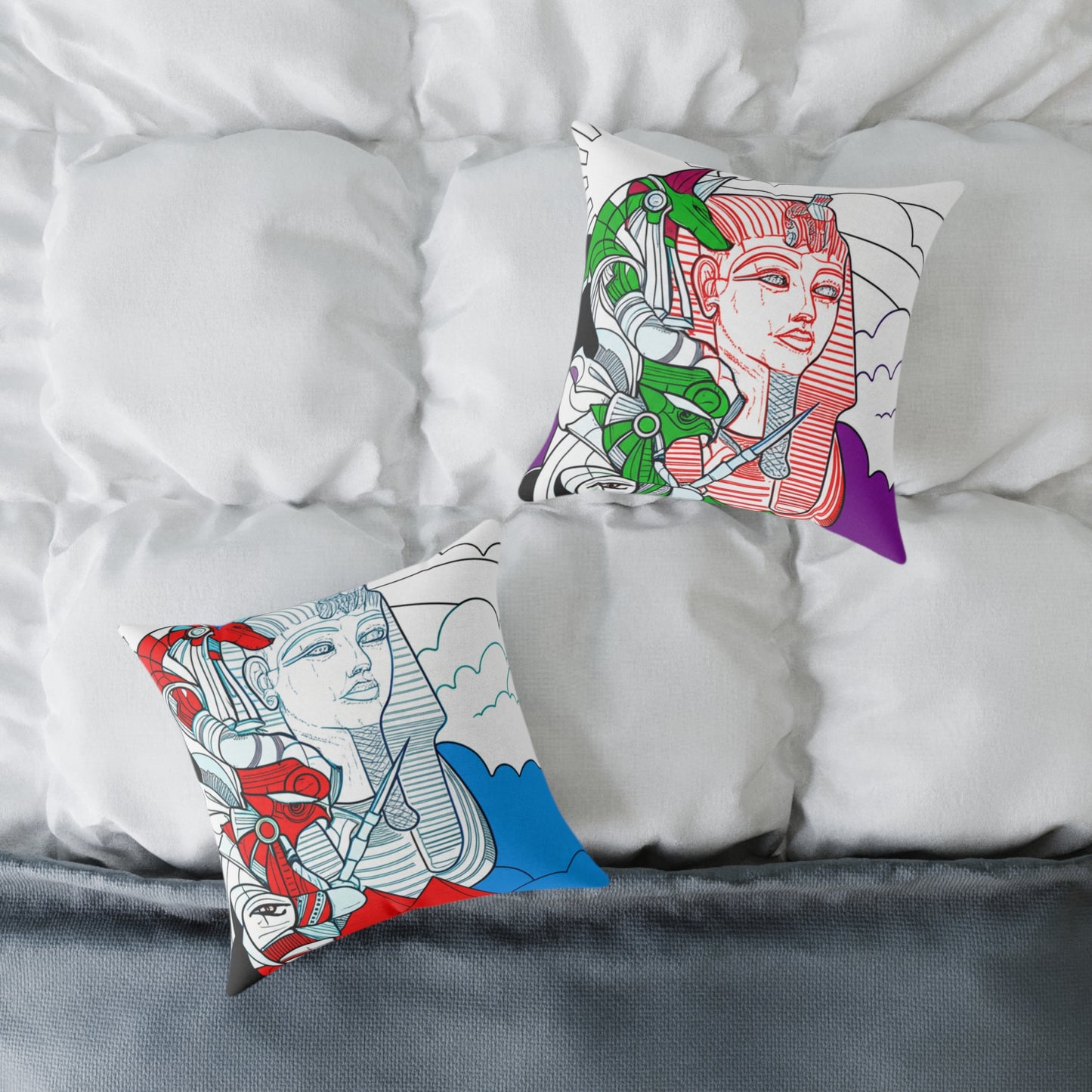 Artistic Square Poly Canvas Pillow | Unique Home Decor, Throw Pillow, Cushion, Gift for Art Lovers, Stylish Accent Pillow, Modern Art