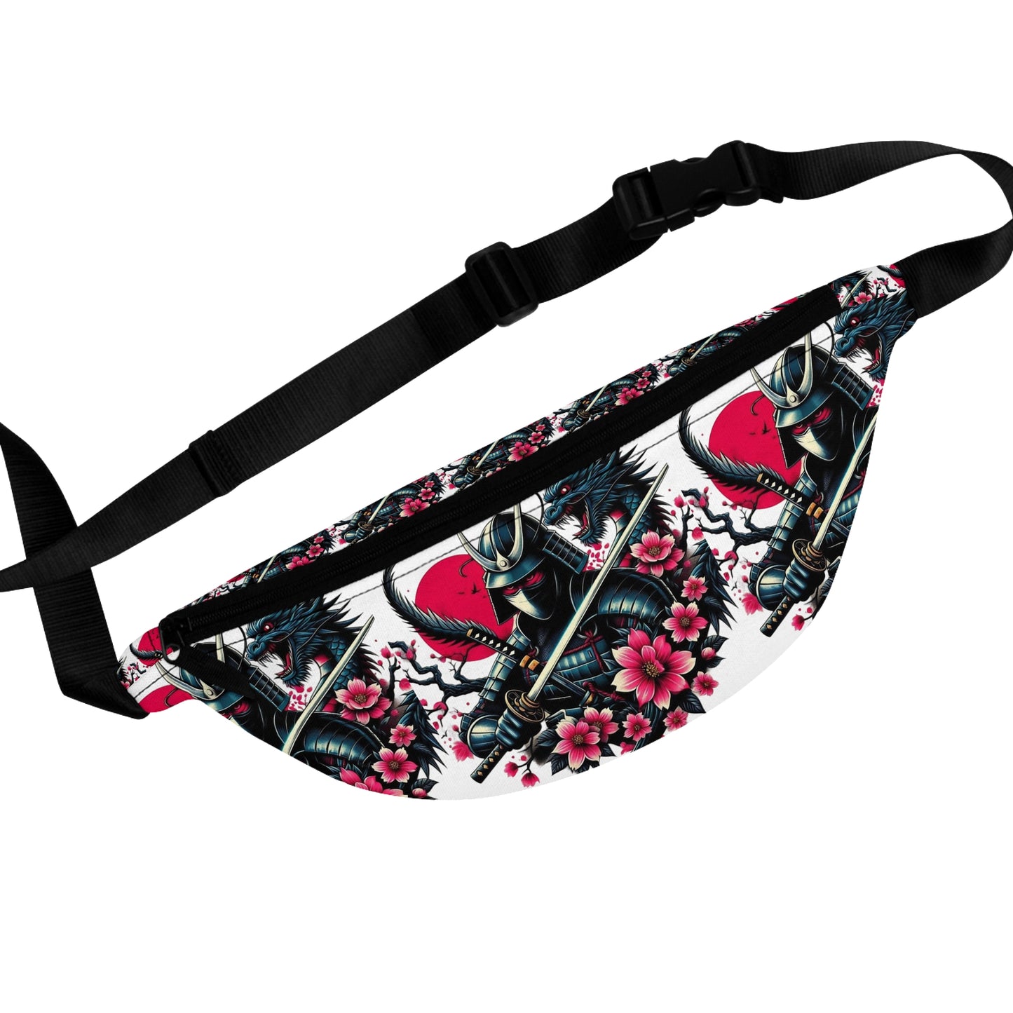 Cool Samurai Art Fanny Pack, Hip Bag, Festival Essential, Sporty Accessory, Travel Companion, Streetwear Fashion