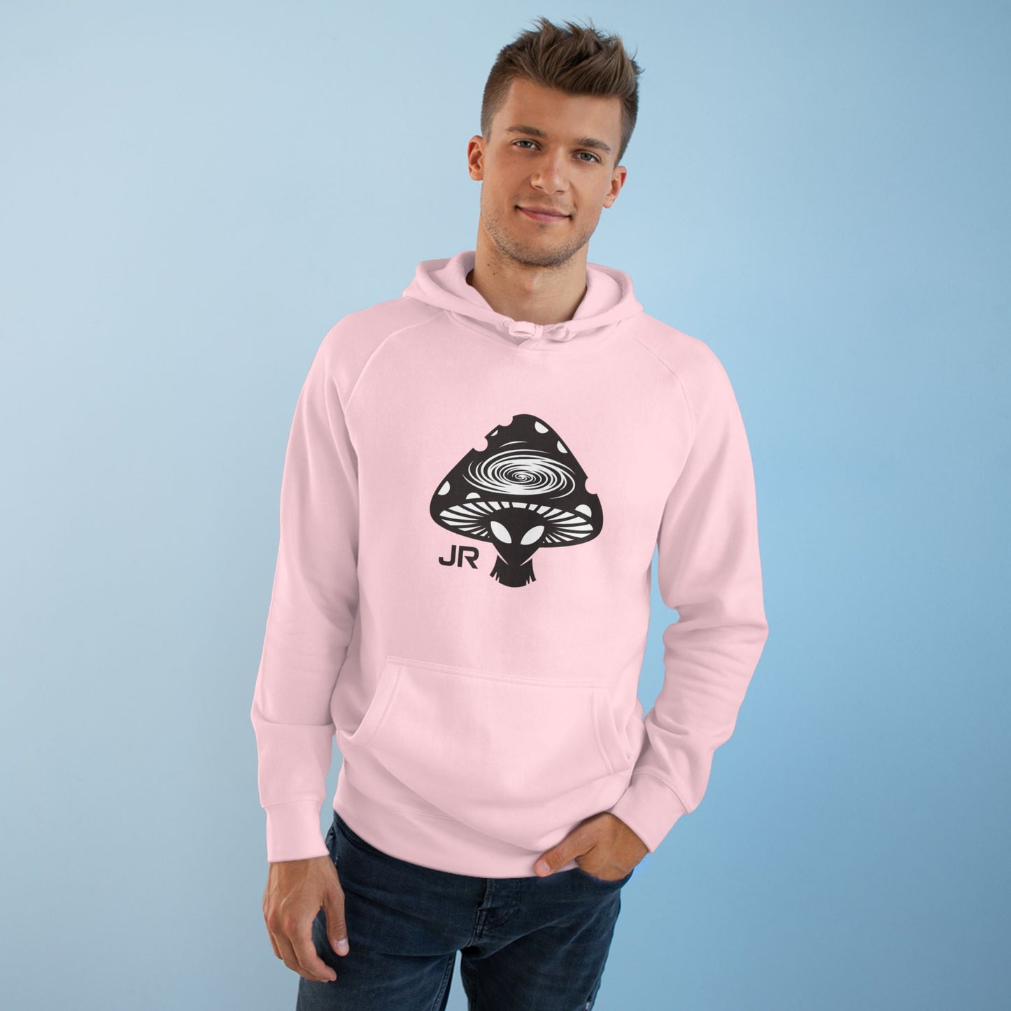 Cosmic Mushroom Unisex Hoodie, Planetary Vibes Sweatshirt, Psychedelic Gift for Nature Lovers, Unique Apparel for Festivals