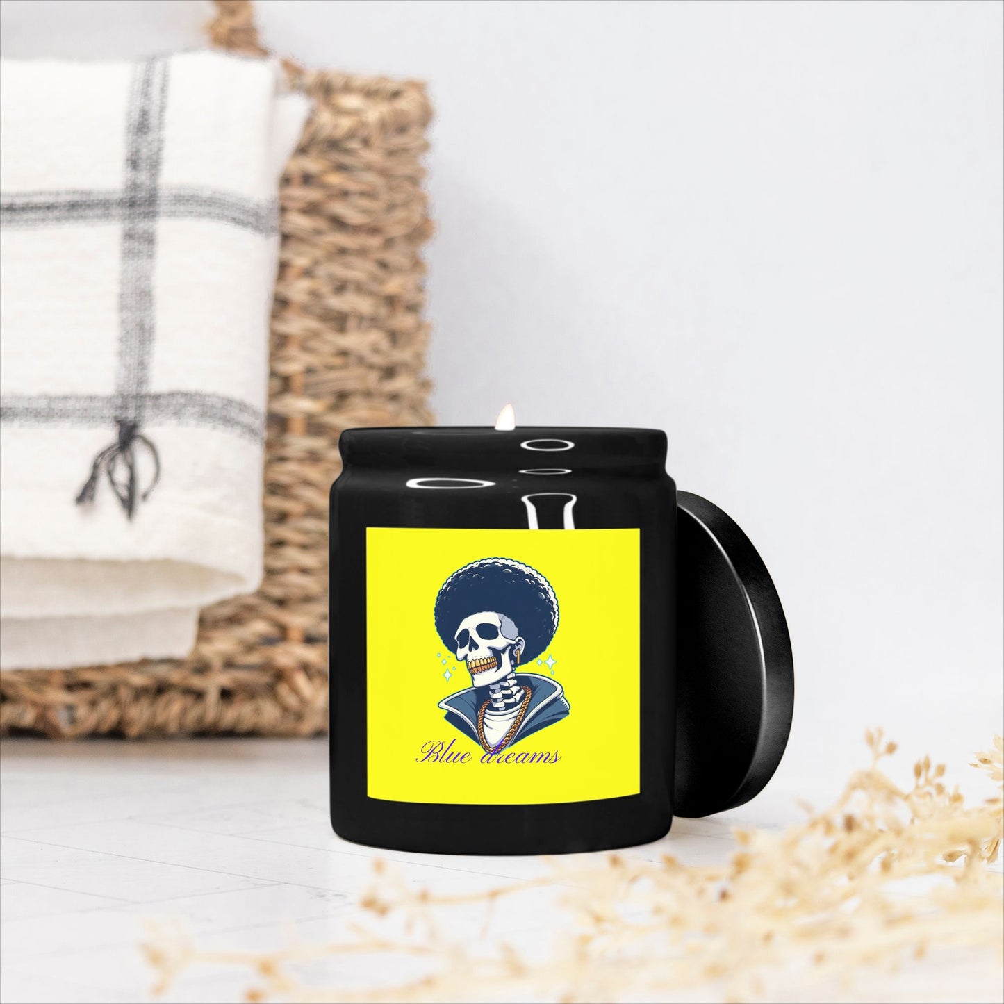 Candle Ceramic 8oz (Black)