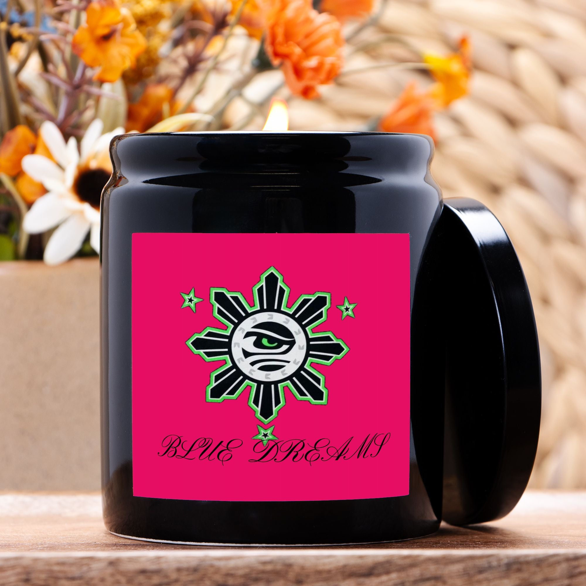 Candle Ceramic 8oz (Black)