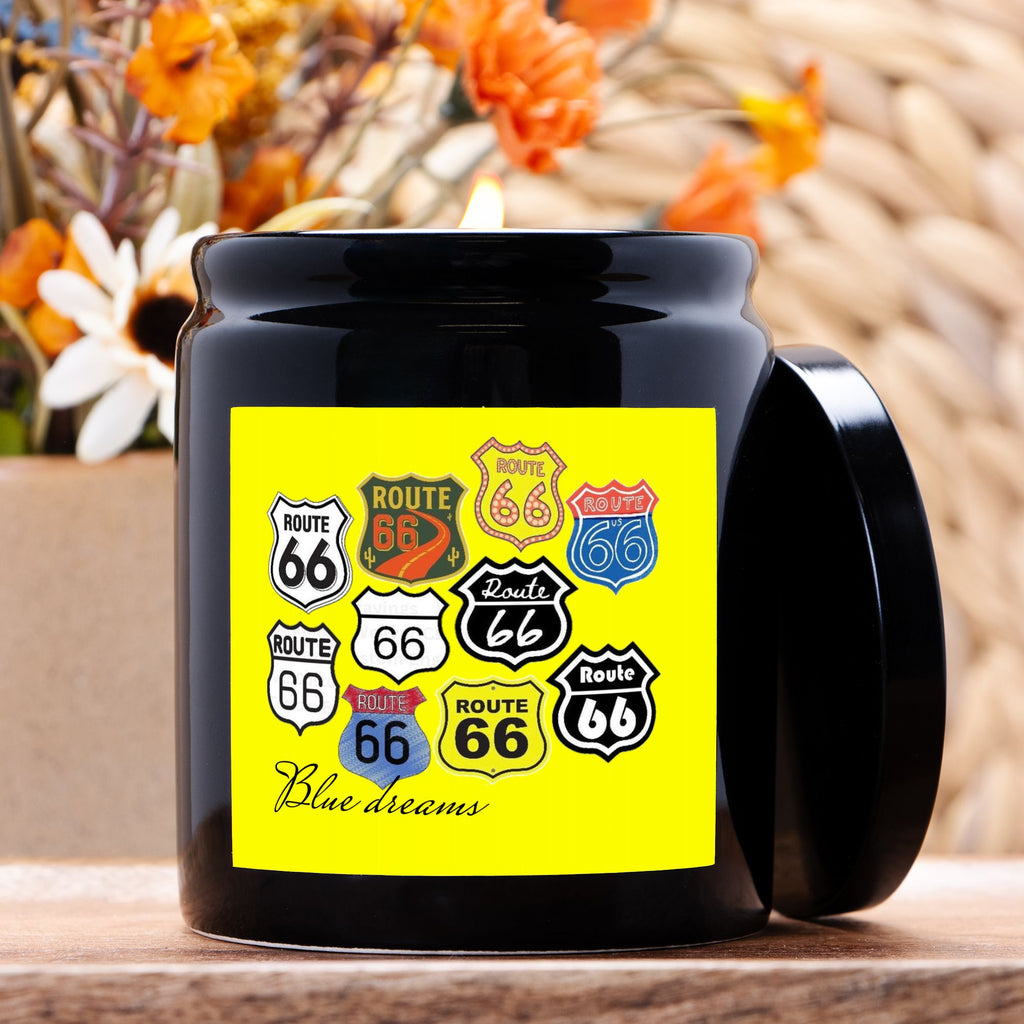 Candle Ceramic 8oz (Black)