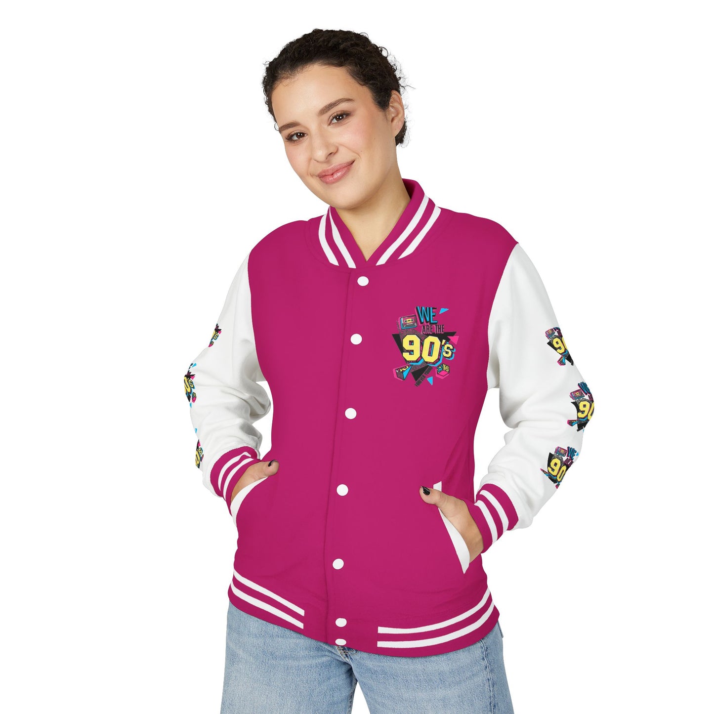 90's Nostalgia Unisex Letterman Jacket - Vintage Style, Retro Apparel, Gift for Him/Her, 90's Themed Party, Unisex Fashion