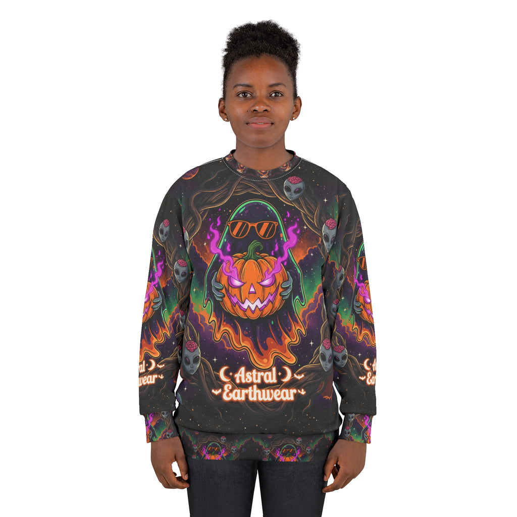 Astral Earthwear Unisex Sweatshirt | Cozy Graphic Sweatshirt for Halloween, Festival, Casual Wear, Unique Gift, Streetwear