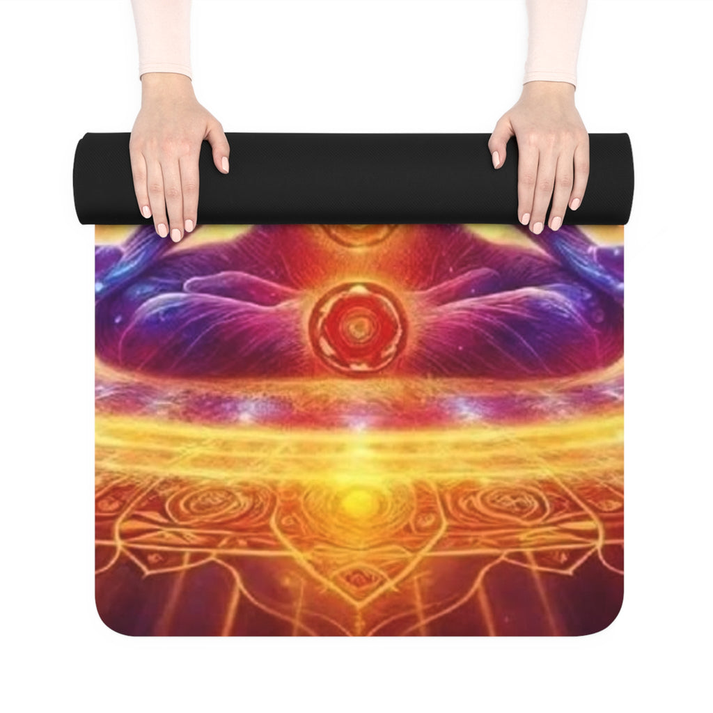 Mandala Chakra Rubber Yoga Mat - Colorful Meditation, Chakra Alignment, Eco-Friendly Fitness, Home Workout, Yoga Gift