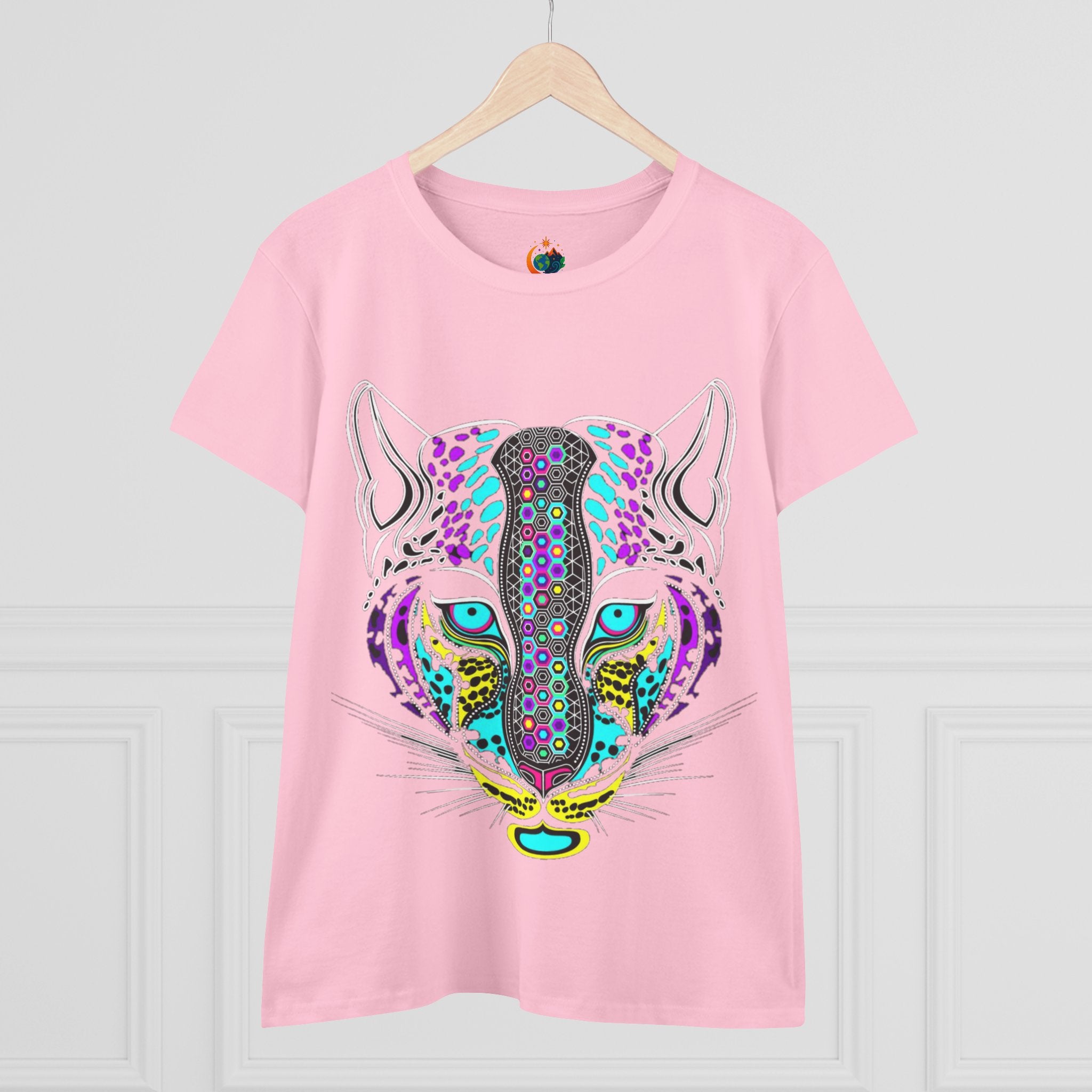 Colorful Tiger Print Women's Cotton Tee, Animal Lover Gift, Casual Wear, Boho Style, Unique Graphic Shirt