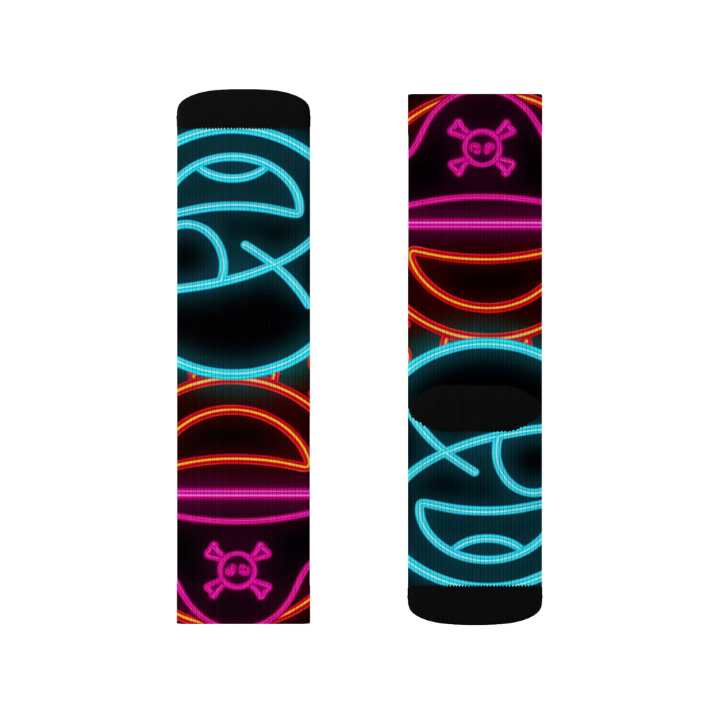 Neon Vibe Sublimation Socks | Funky Colorful Socks for Everyday Wear, Gift for Friends, Festival Accessory, Unique Fashion Statement