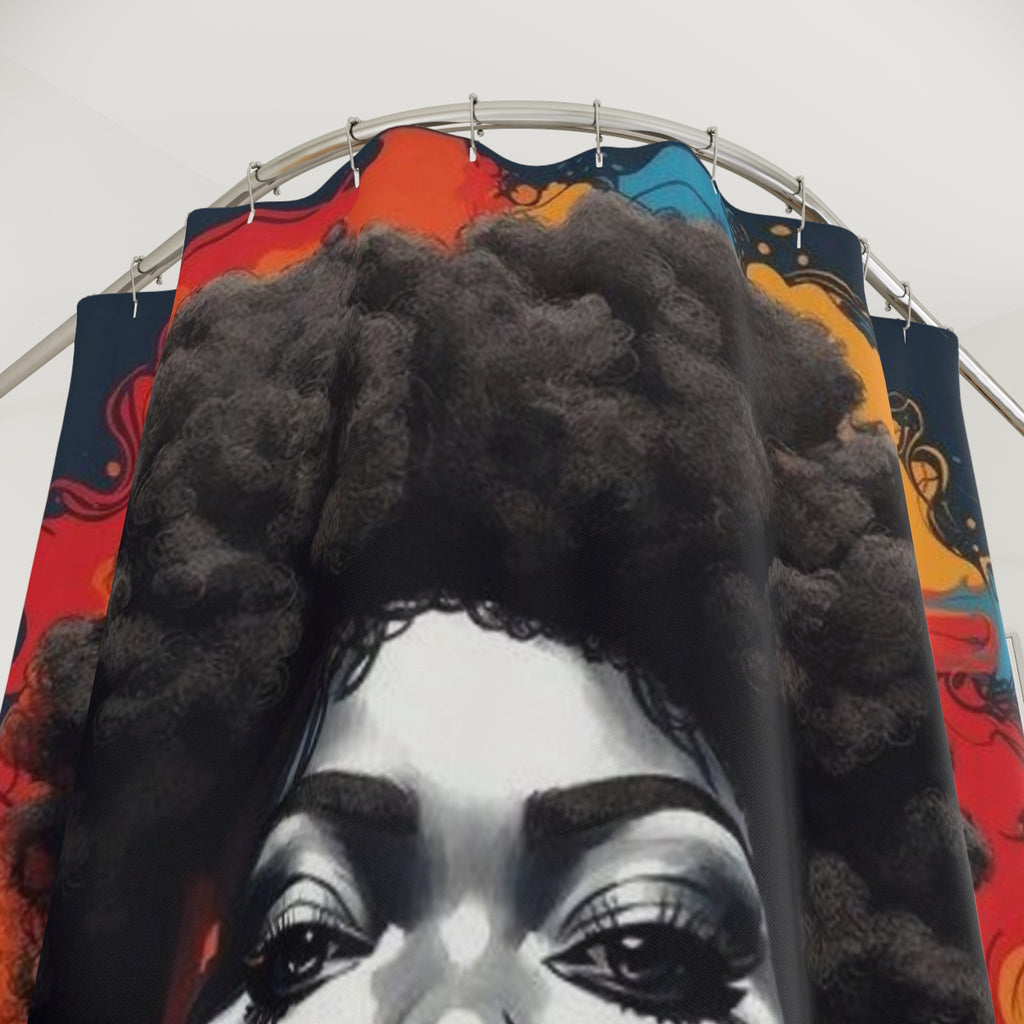 Bold Abstract Shower Curtain, Afrocentric Decor, Modern Bathroom Art, Unique Gift for Home, Boho Chic Bathroom Accessories