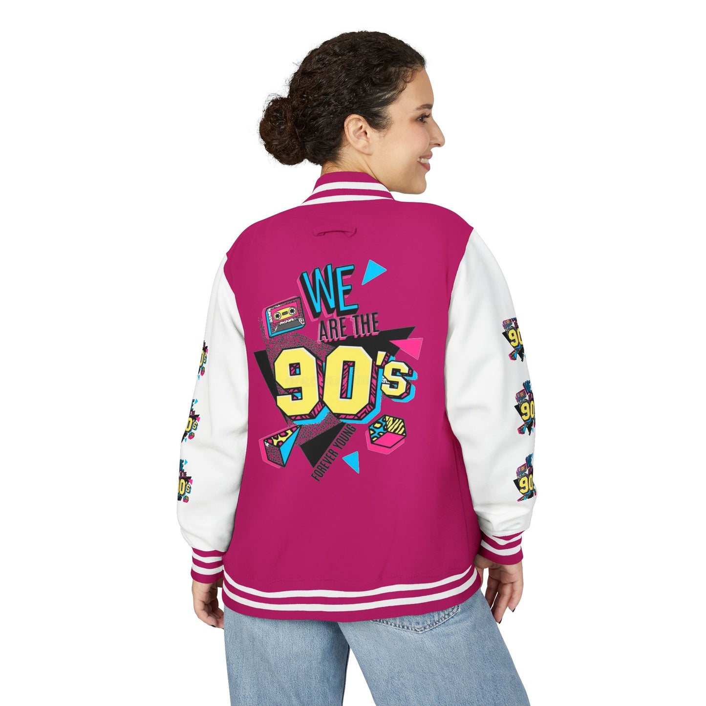 90's Nostalgia Unisex Letterman Jacket - Vintage Style, Retro Apparel, Gift for Him/Her, 90's Themed Party, Unisex Fashion