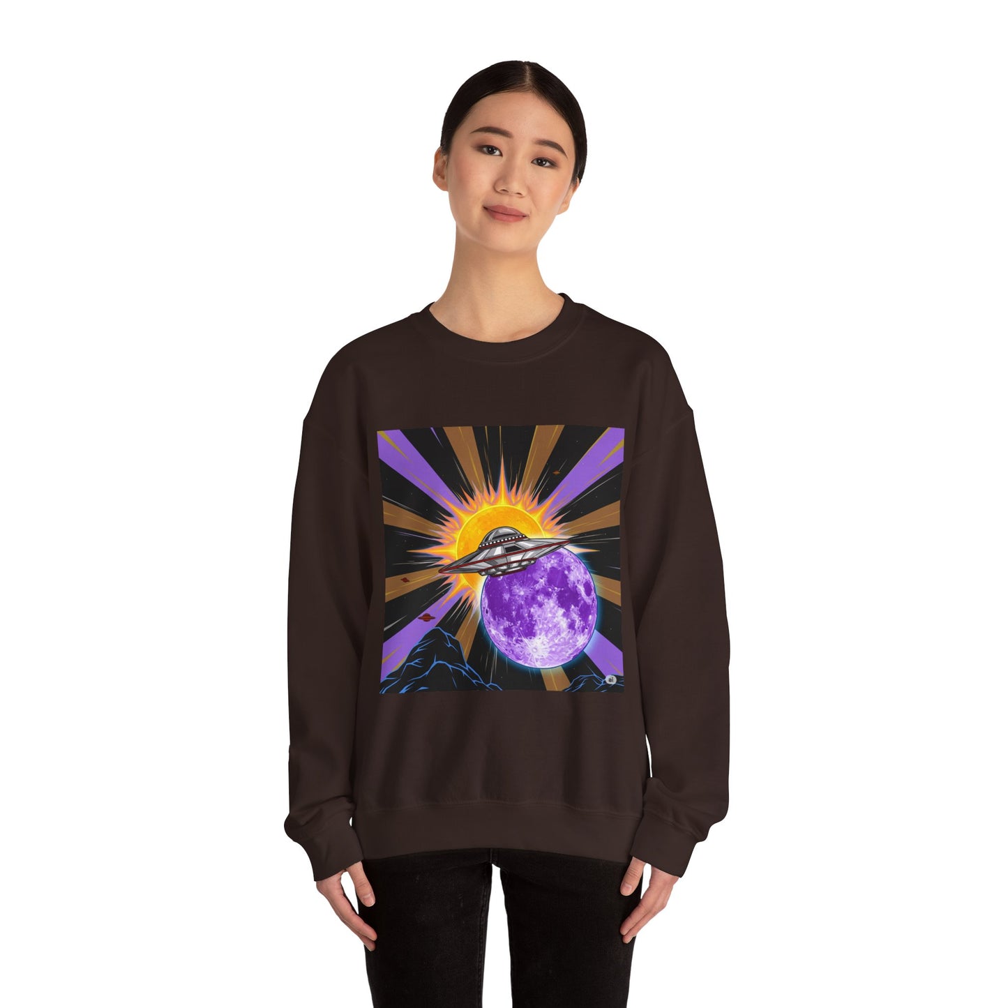 Cosmic Vibes Crewneck Sweatshirt, UFO Graphic Sweatshirt, Unisex Space Sweatshirt, Retro Astronaut Apparel, Gifts for Space Lovers, [...]