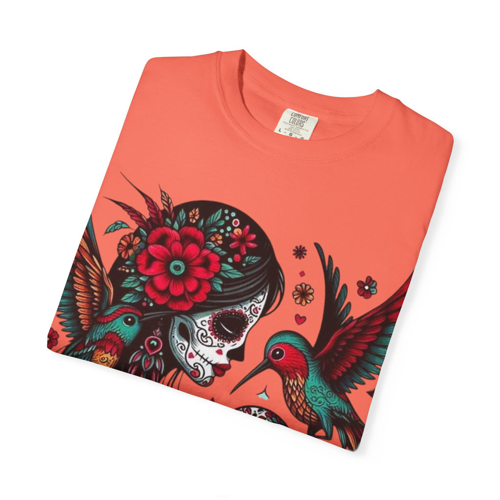 Sugar Skull Floral Unisex T-Shirt - Vibrant Day of the Dead Design