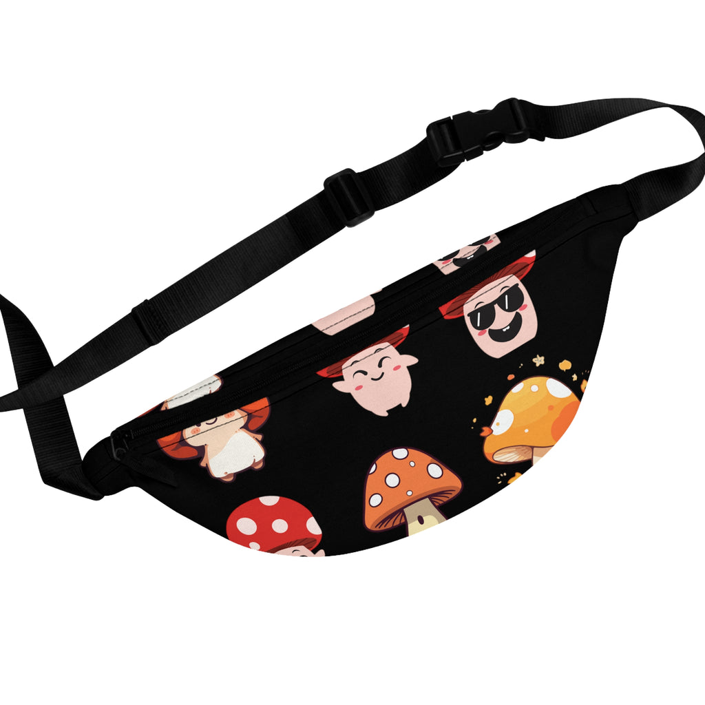 Mushroom Print Fanny Pack - Trendy Bag for Festivals, Travel, Hiking, Eco-Friendly Gift, Stylish Accessory